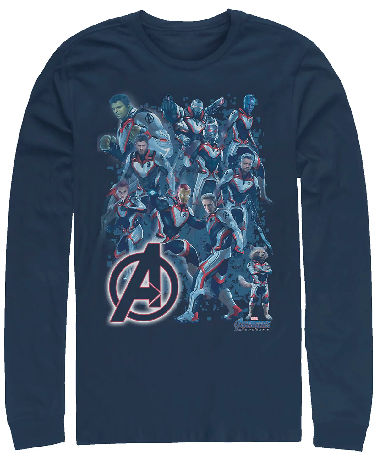 Marvel Mens Avengers Endgame Glowing Logo Group Poster Long Sleeve T-shirt 3990₽