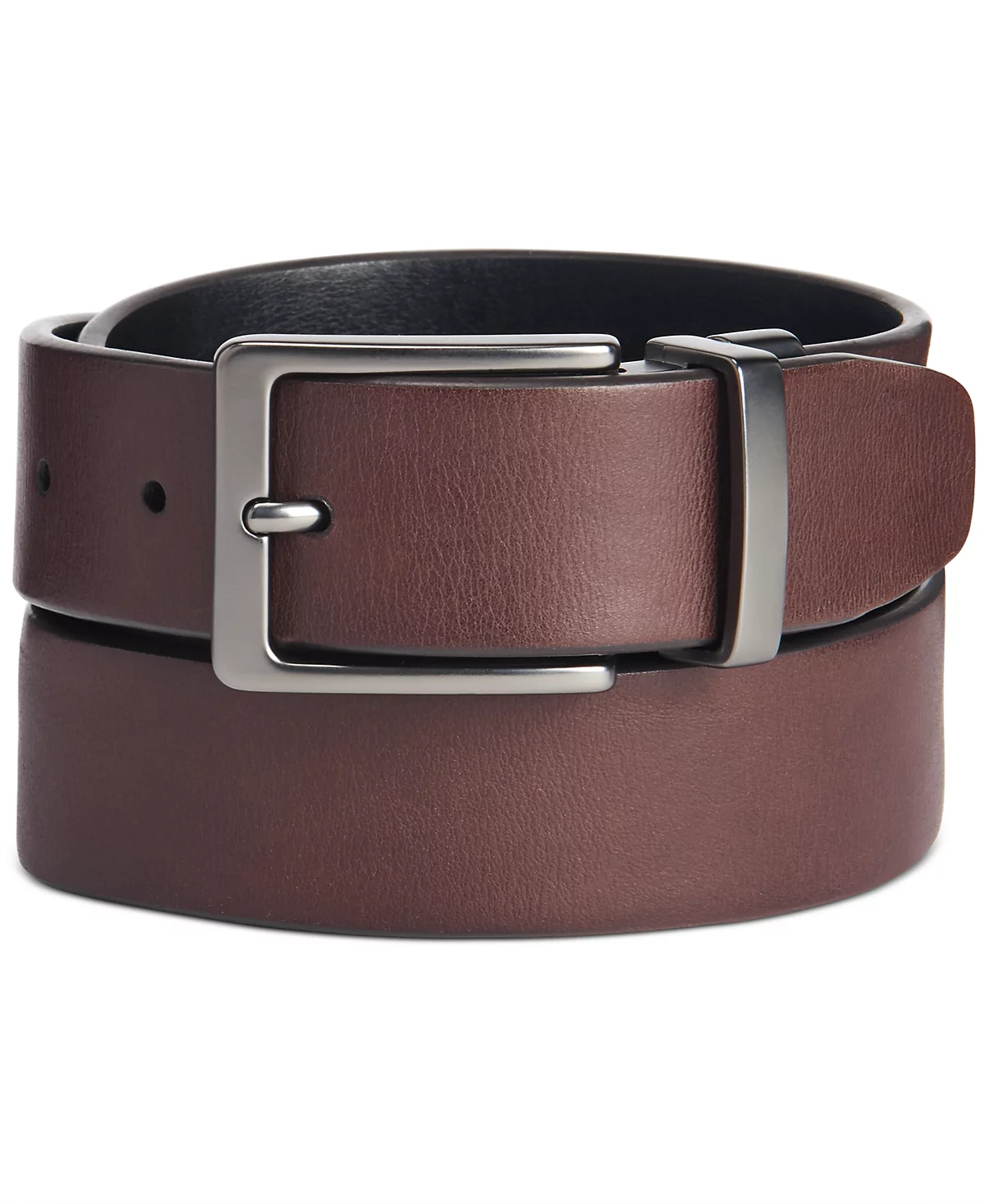 Original Penguin Mens Faux Leather Antique-Look Reversible Belt 6690₽