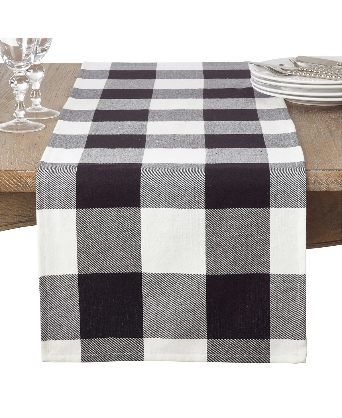 Saro Lifestyle Cotton Table Runner with Buffalo Plaid Pattern 16 x 90 3990₽