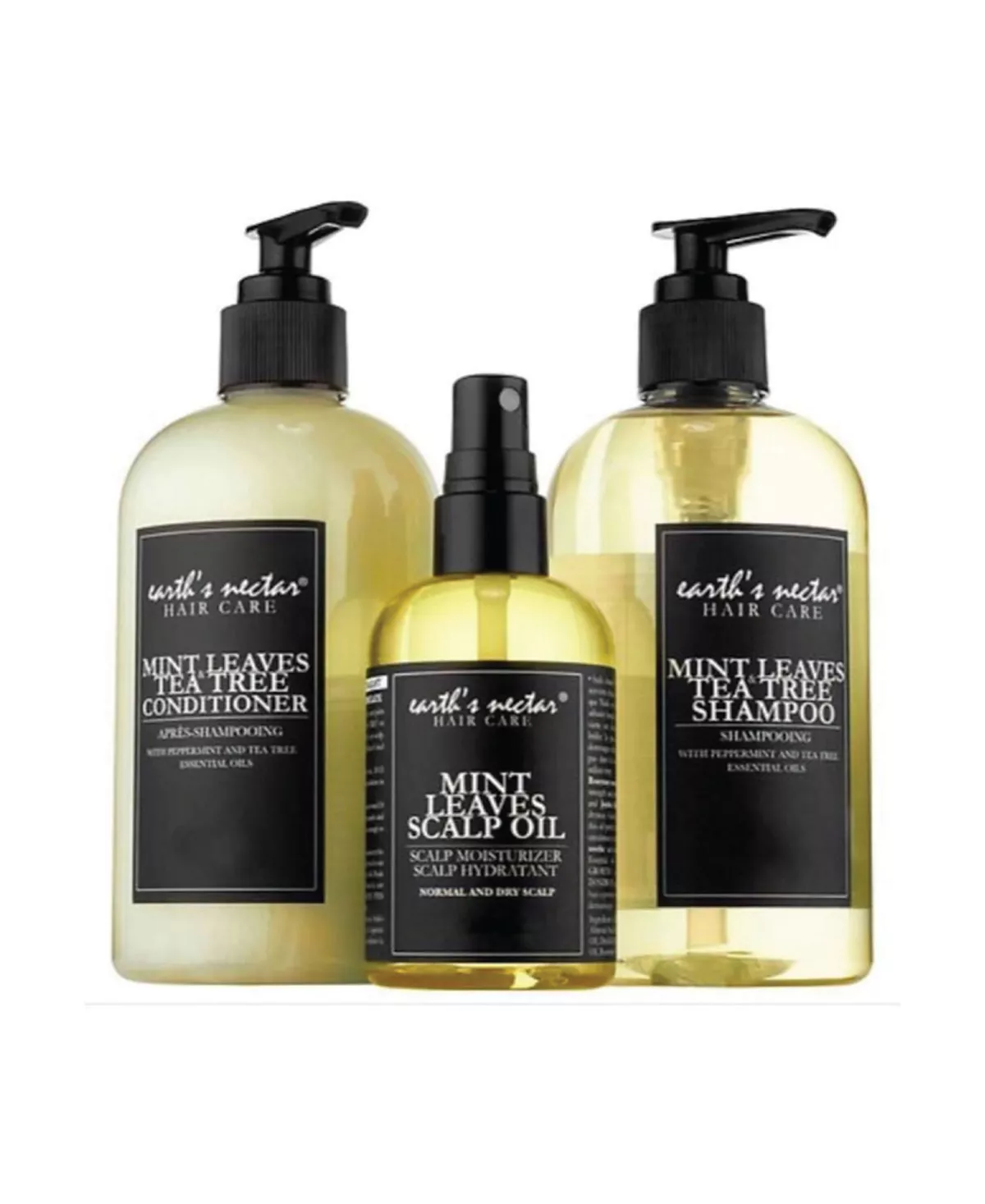 Трио для ухода за волосами с листьями мяты
