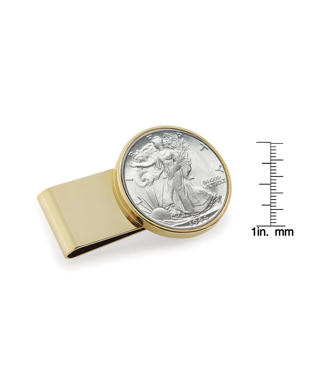 Men's American Coin Treasures Silver Walking Liberty Half Dollar Stainless Steel Coin Money Clip