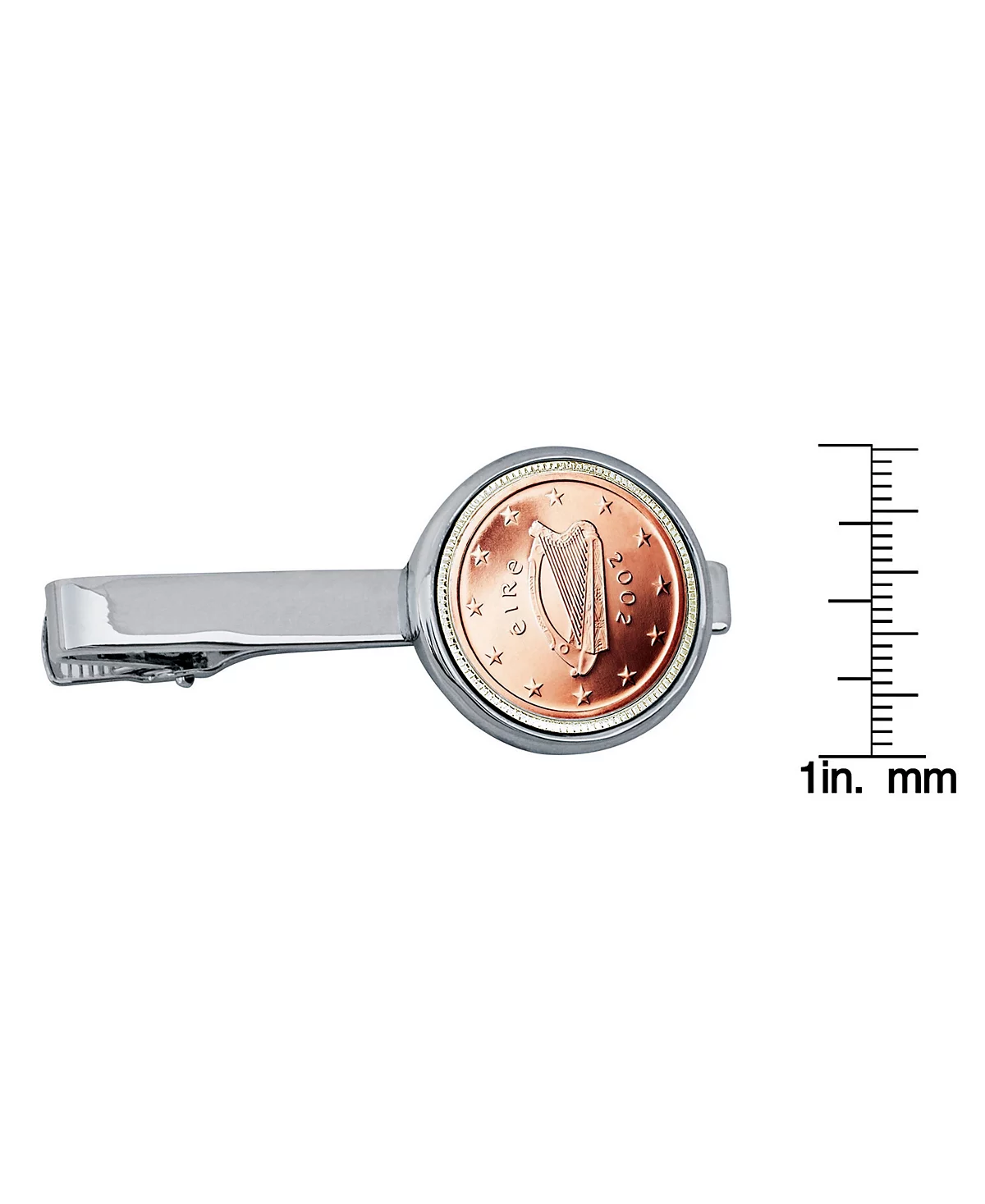 American Coin Treasures Irish 2 Euro Bar Coin Tie Clip 5690₽