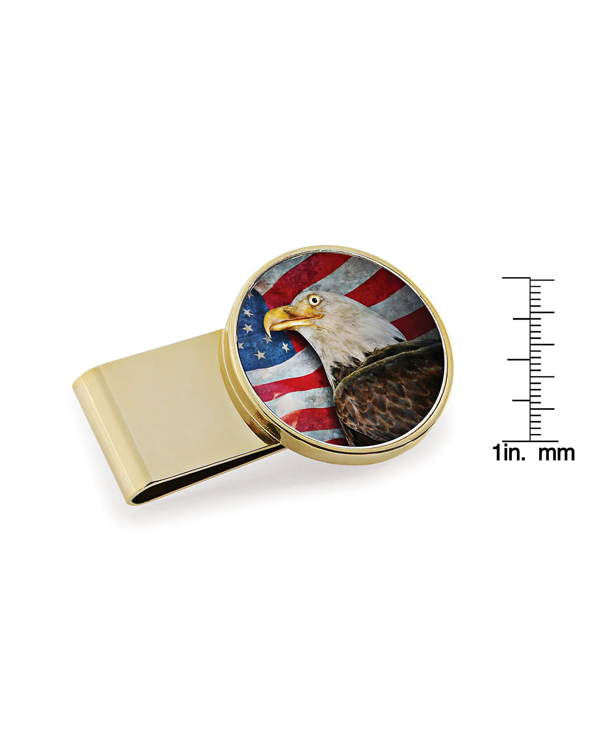 Mens American Coin Treasures American Bald Eagle Colorized JFK Half Dollar Stainless Steel Money Clip 7590₽