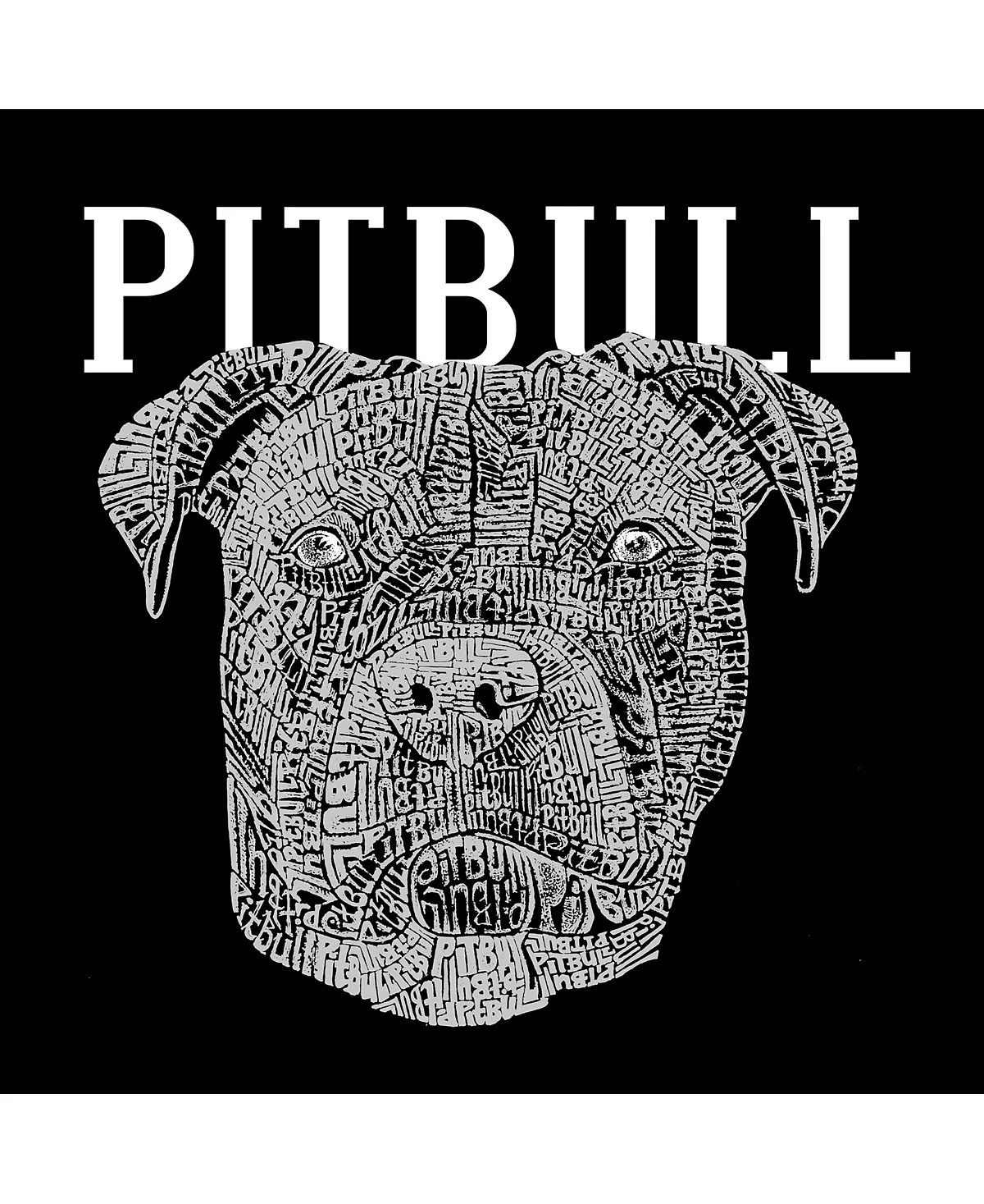 LA Pop Art Mens Word Art - Pitbull Face Long Sleeve T-Shirt 3990₽
