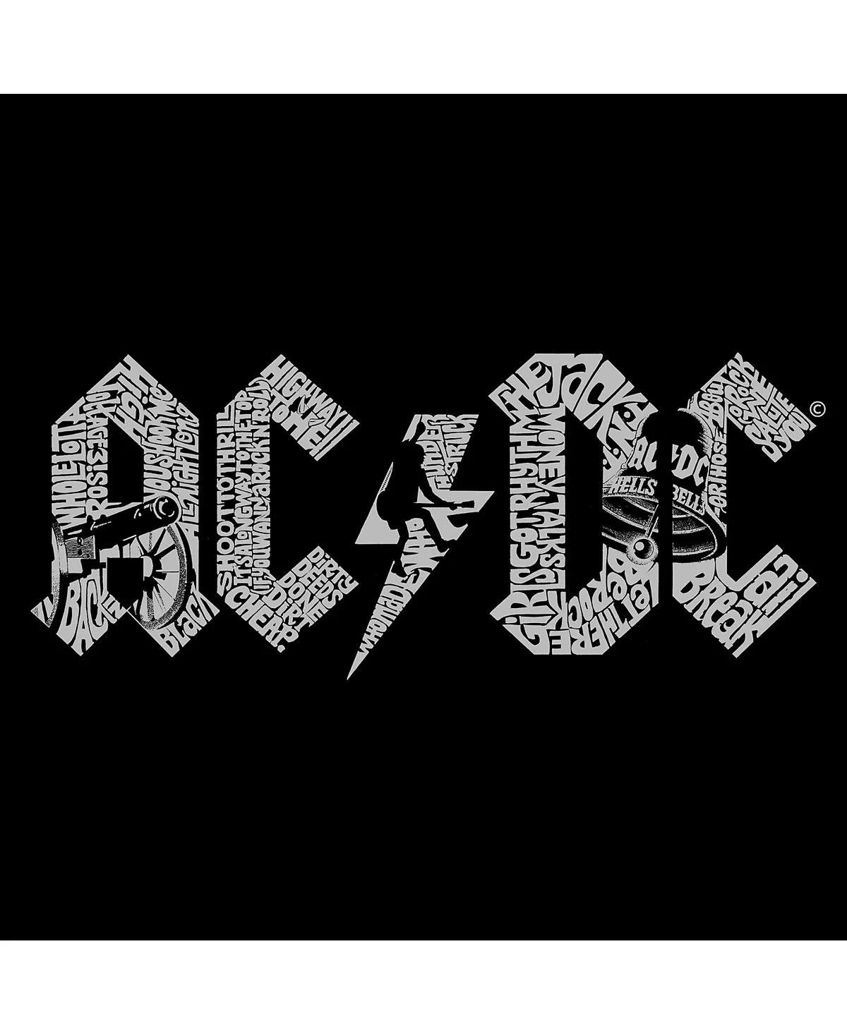 LA Pop Art Mens ACDC Word Art Hooded Sweatshirt 6690₽