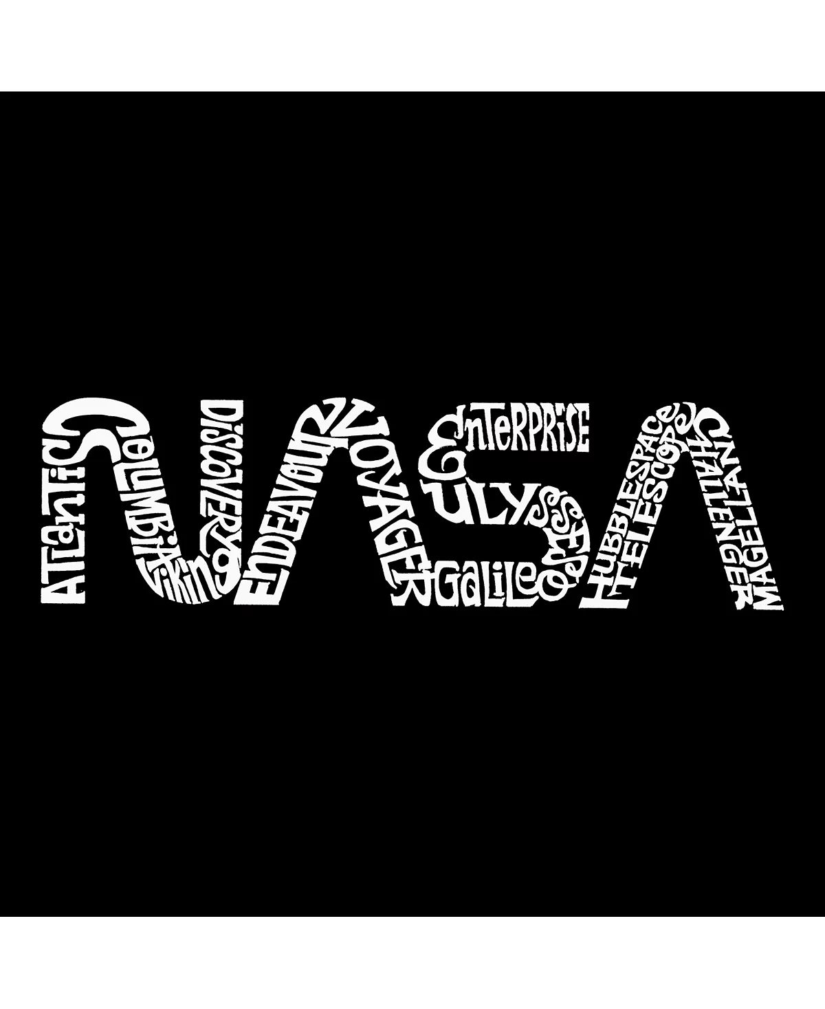 LA Pop Art Word Art Worm Nasa Crewneck Sweatshirt 5290₽