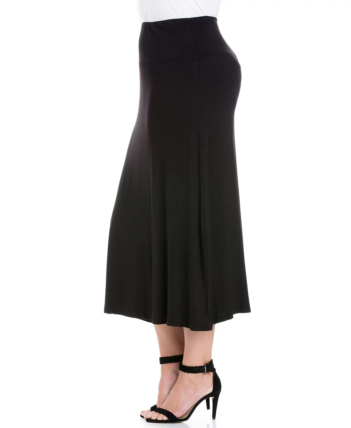 24seven Comfort Apparel Plus Size Maxi Skirt