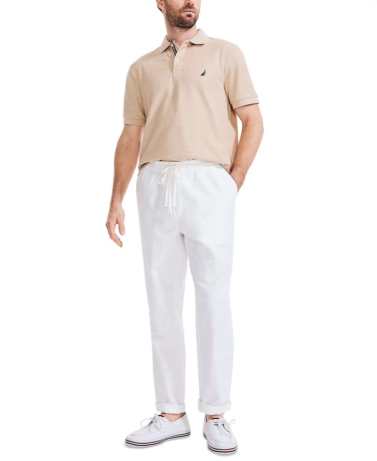 Nautica Mens Classic-Fit Elastic Drawstring Linen Pant 12790₽