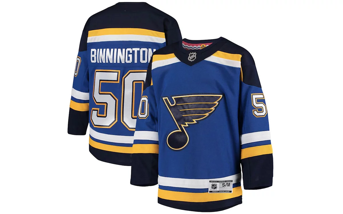 Outerstuff St Louis Blues Big Boys and Girls Premier Player Jersey - Jordan Binnington 17090₽