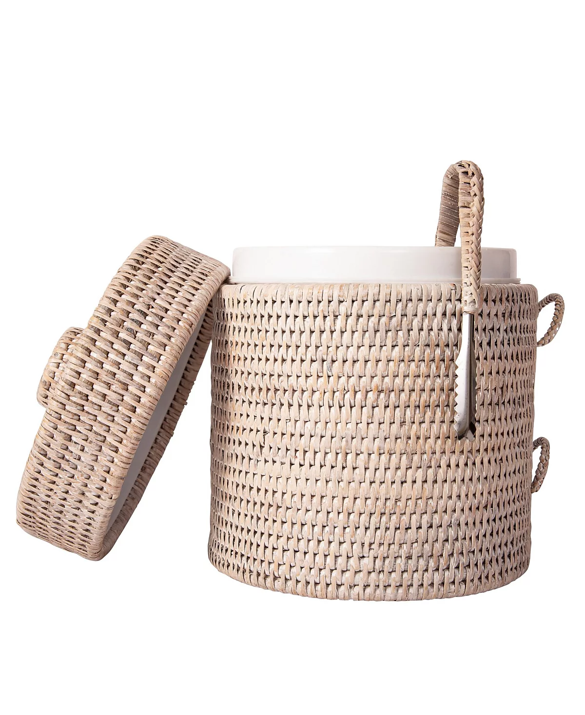 Artifacts Rattan Ice Bucket with Tongs