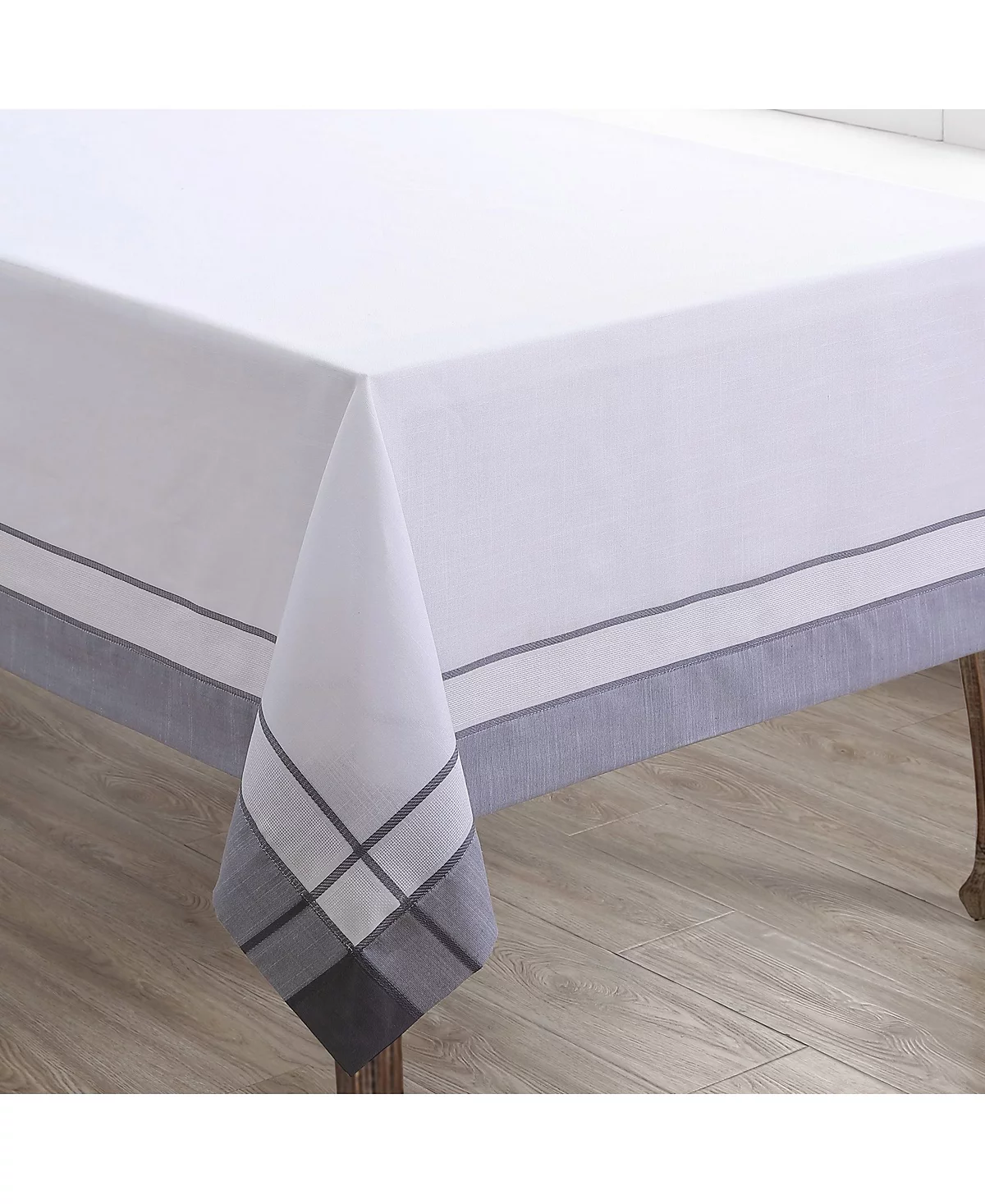 Saro Lifestyle Casual Tablecloth With Banded Border Design
