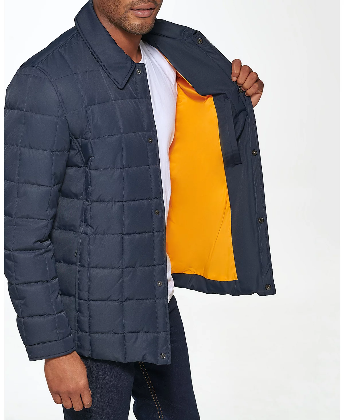 Mens Tech Down Shirt Jacket with Box Quilt Jacket 30090₽