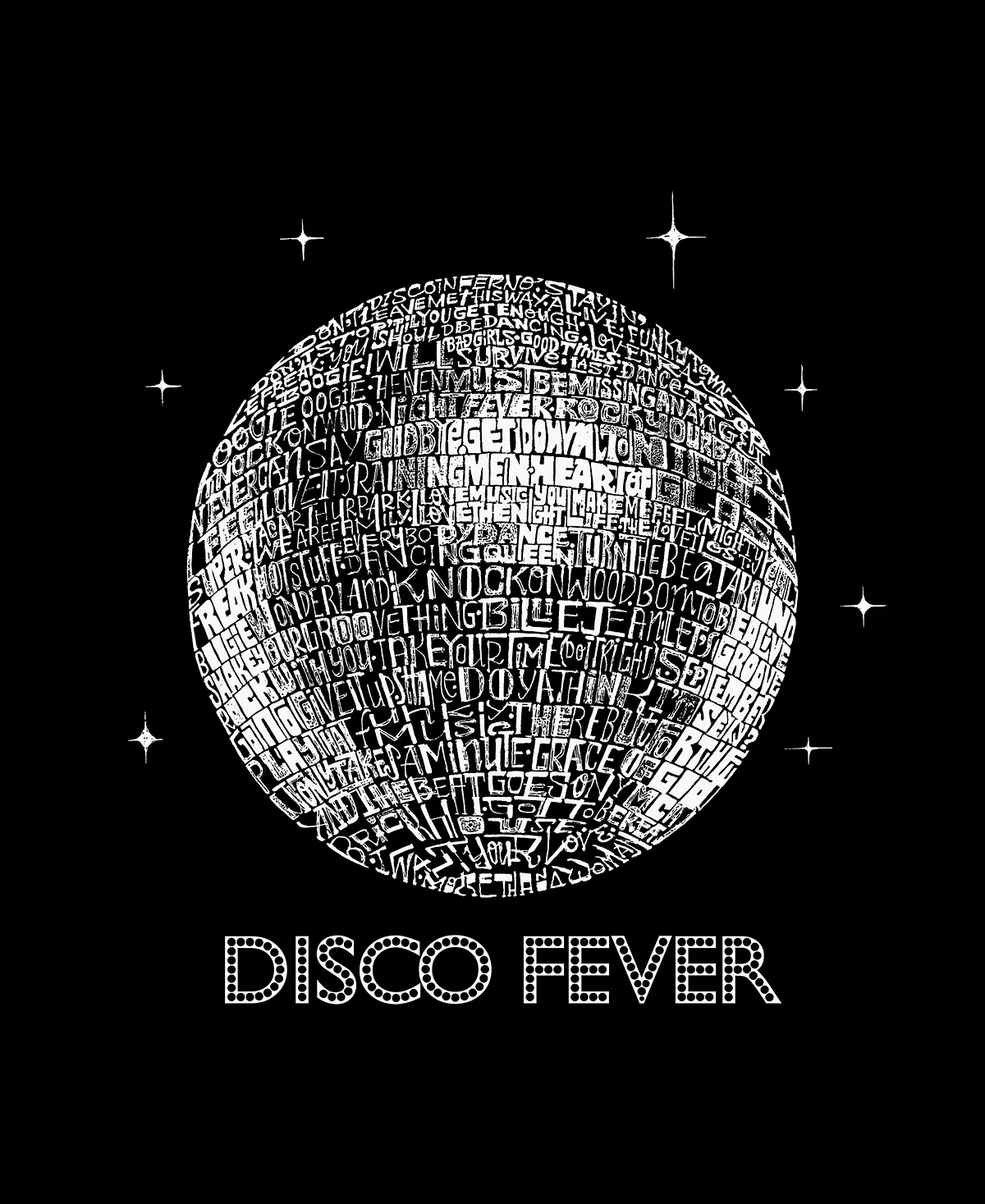 Mens Disco Ball Raglan Baseball Word Art T-shirt 4690₽