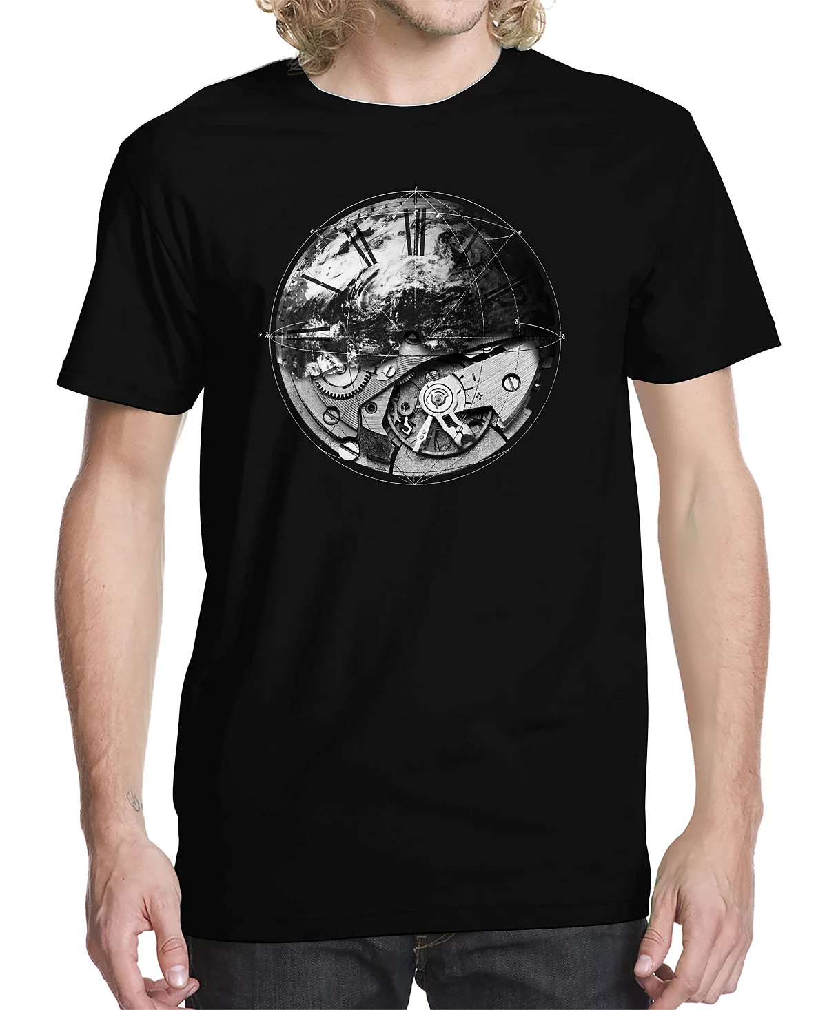 Mens Clockwork Earth Graphic T-shirt 4790₽