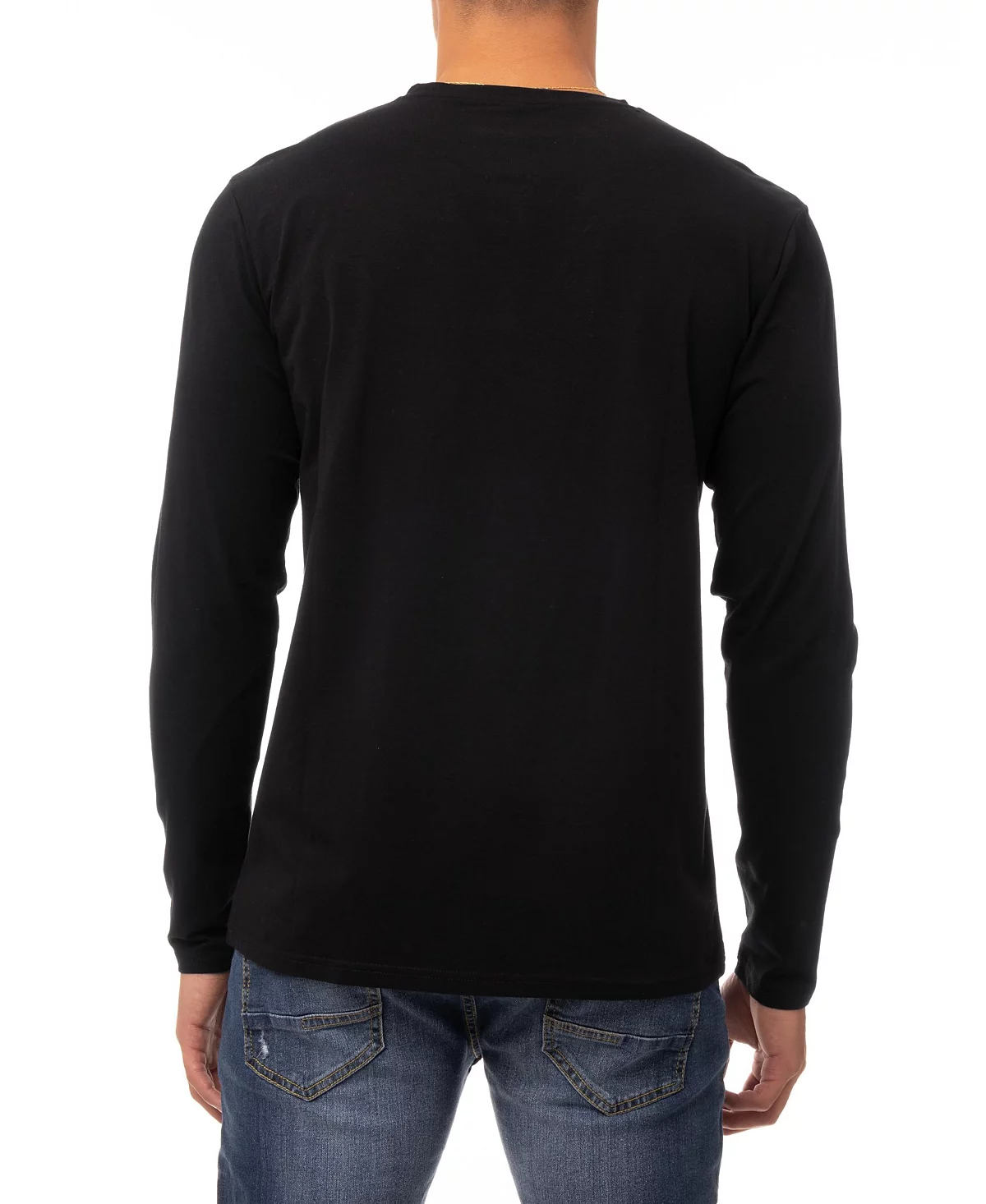 X-Ray Men's Soft Stretch Henley Neck Long Sleeve T-shirt