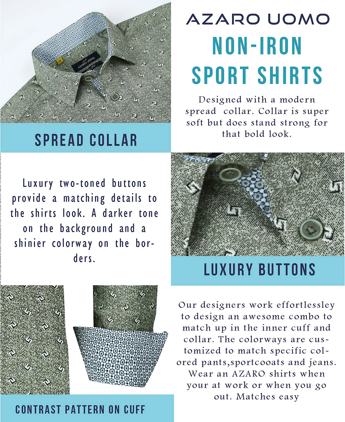 Mens Slim Fit Business Nautical Button Down Dress Shirt 8090₽