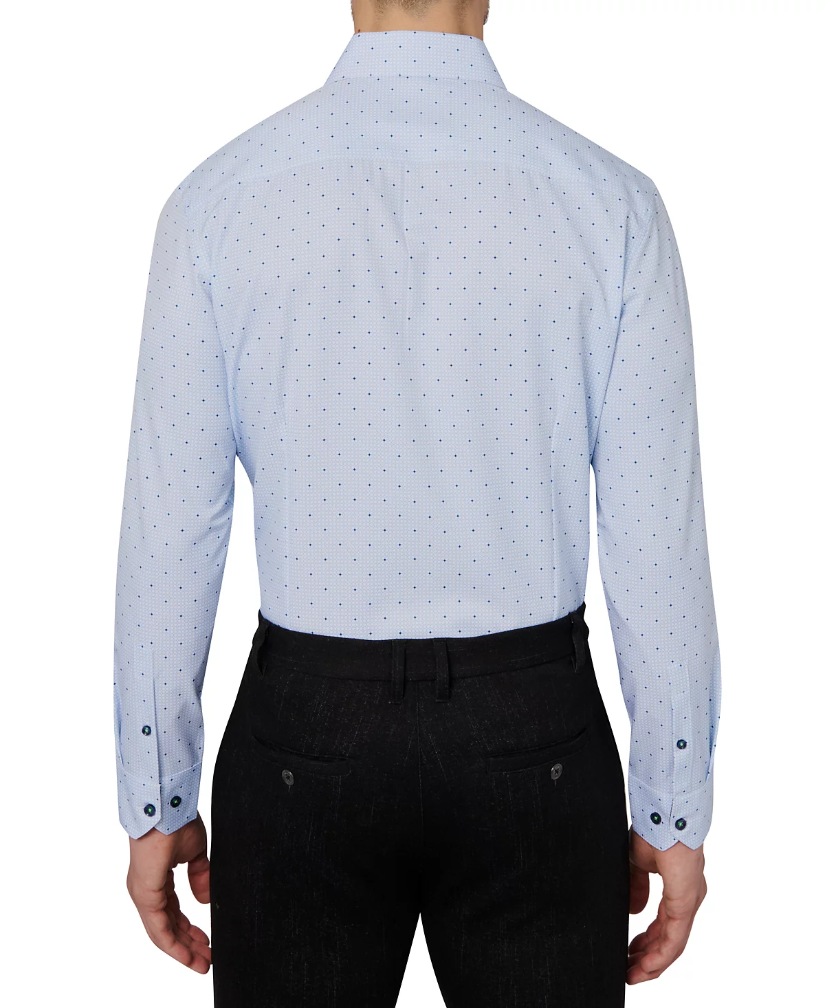 Mens Regular Fit Non-Iron Geo Print Performance Dress Shirt 12890₽