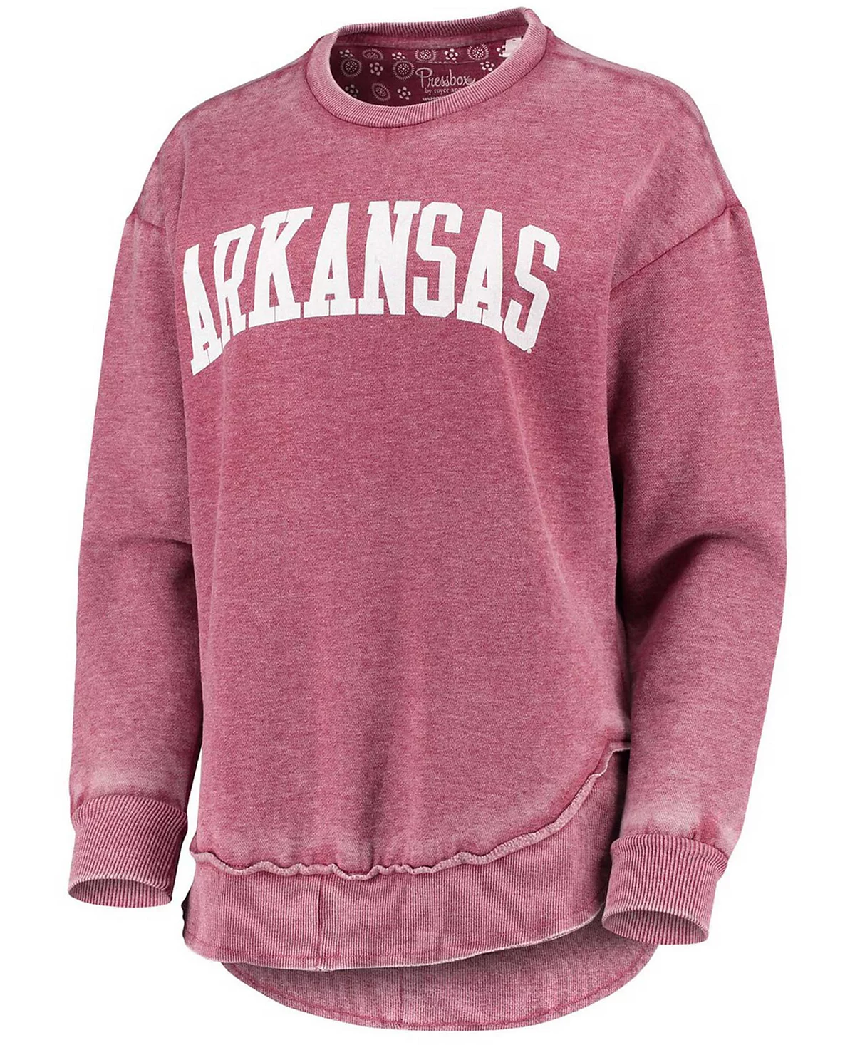 Womens Cardinal Arkansas Razorbacks Vintage-Like Wash Pullover Sweatshirt 9890₽