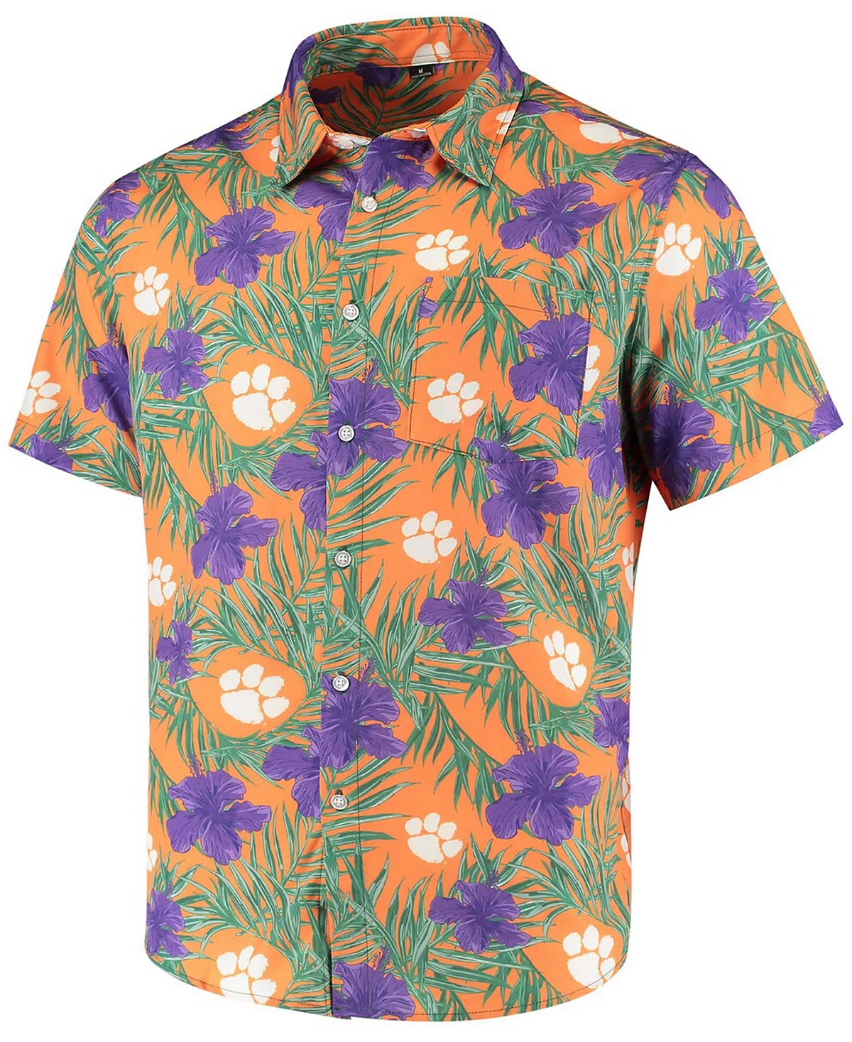 Mens Orange Clemson Tigers Floral Button-Up Shirt 9090₽