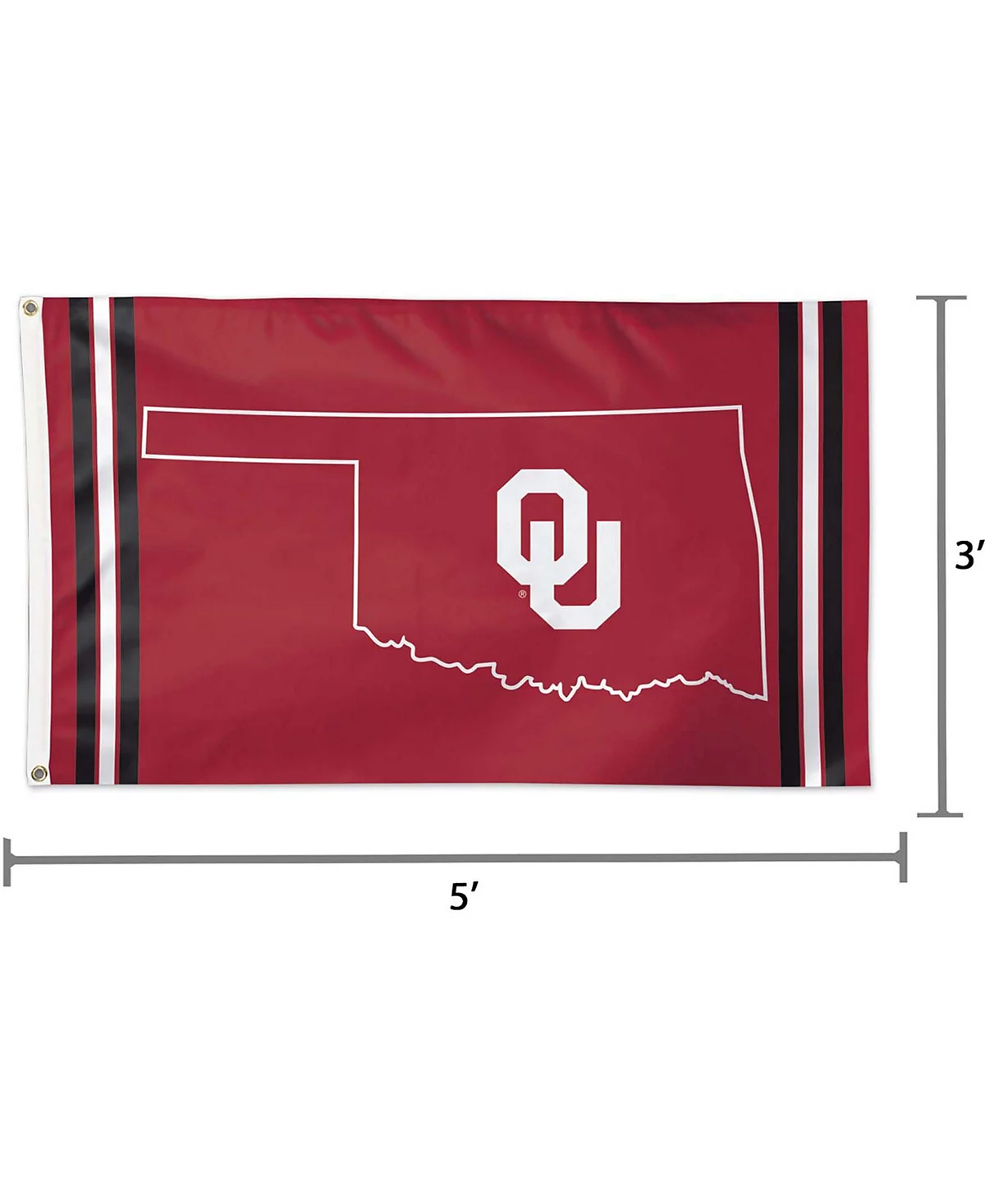 Multi Oklahoma Sooners 3 x 5 Deluxe State Shape Design Single-Sided Flag 6090₽