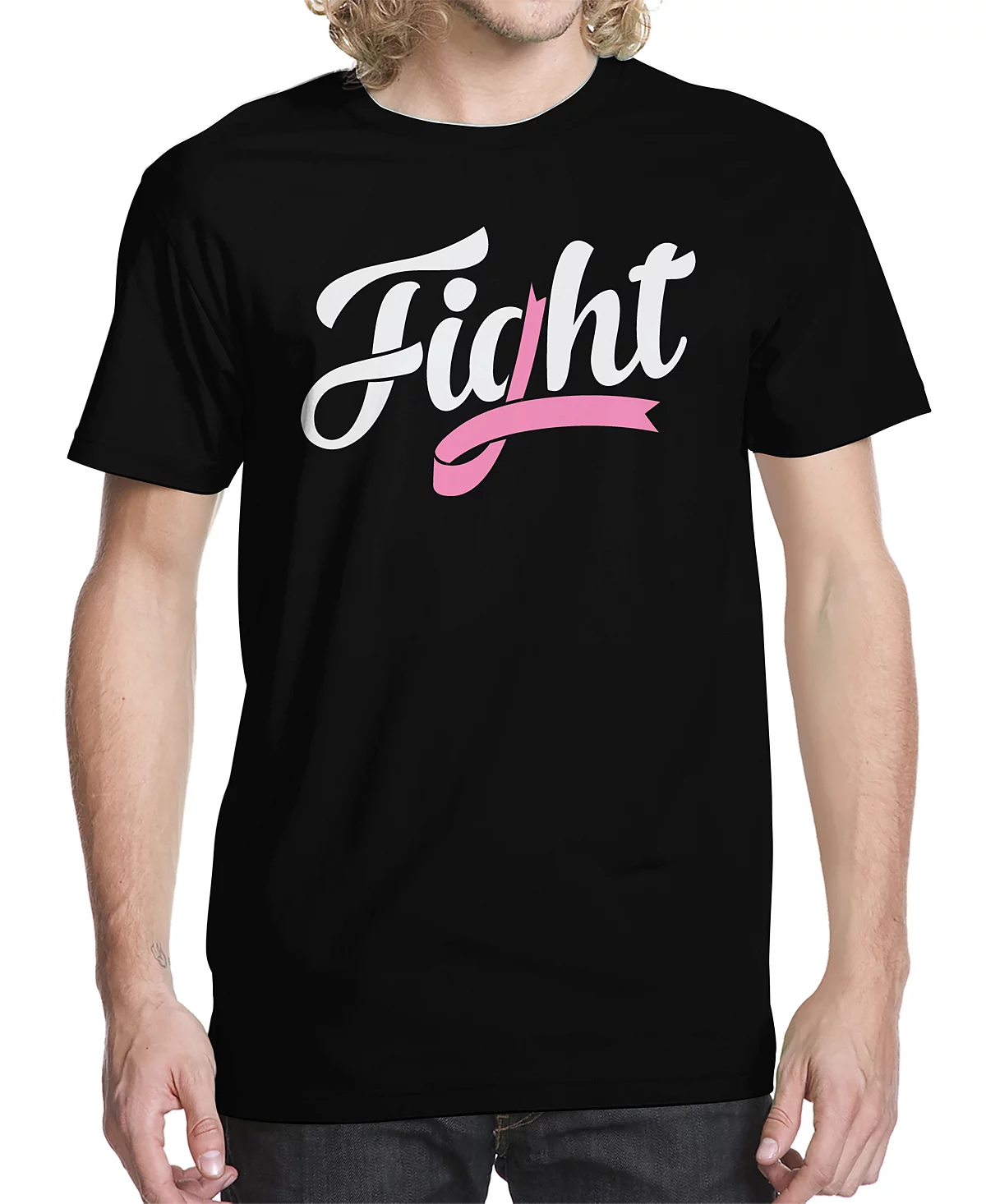 Mens Ribbon Fight Graphic T-shirt 4790₽