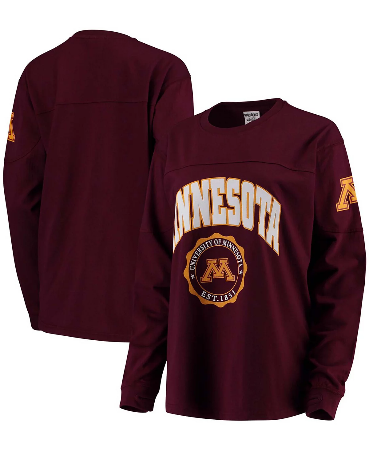 Womens Maroon Minnesota Golden Gophers Edith Long Sleeve T-shirt 7390₽