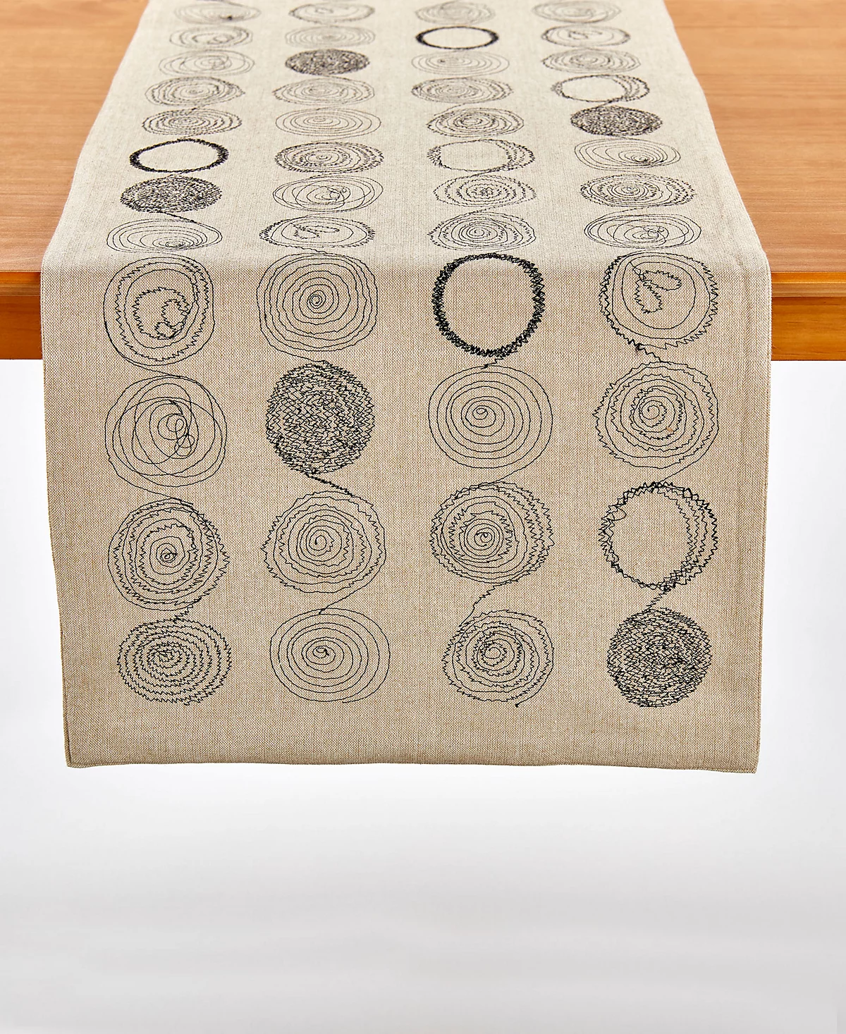 Circles Embroider Table Runner, 72