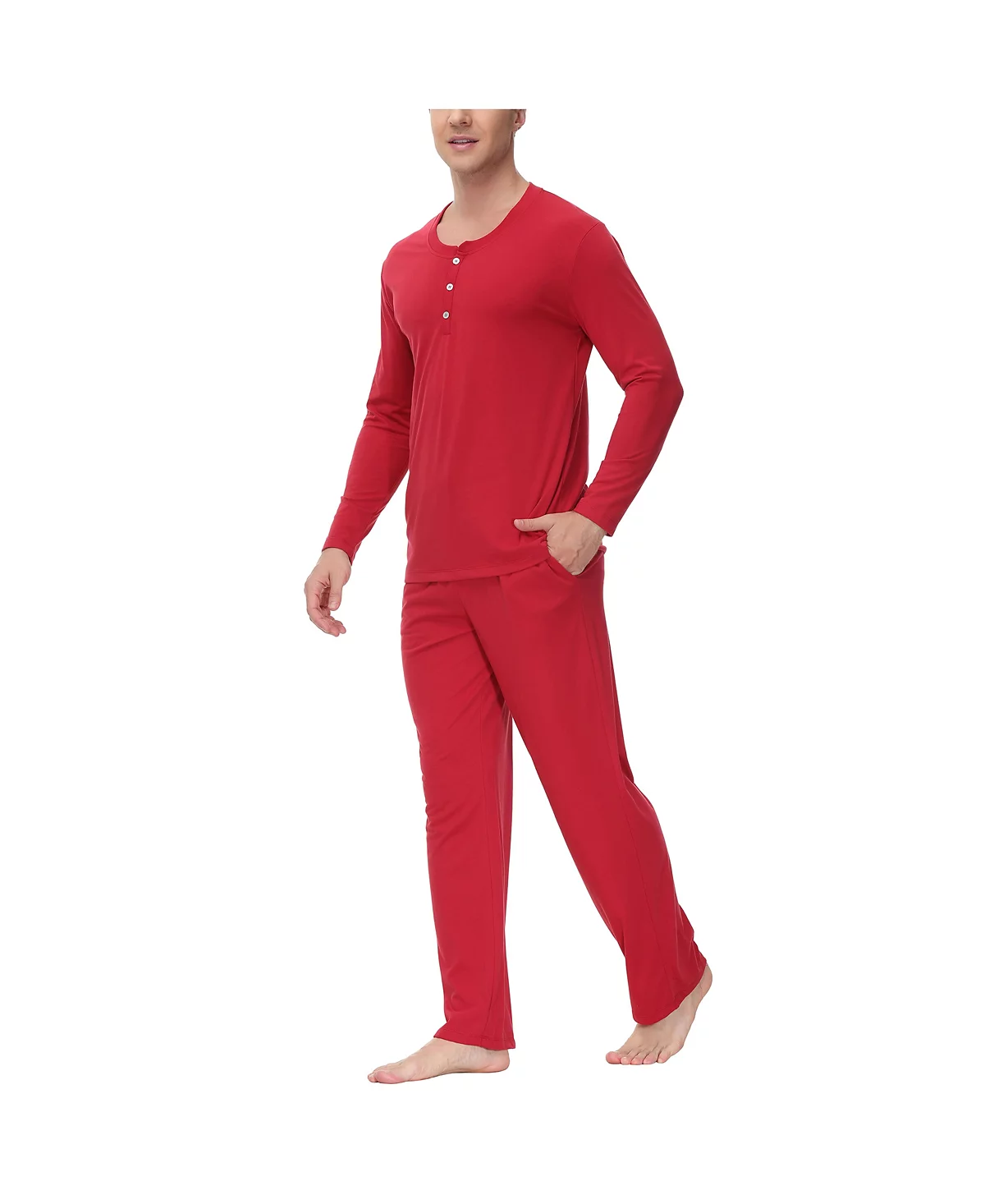 INK+IVY Men's Two Piece Henley Pajama Set