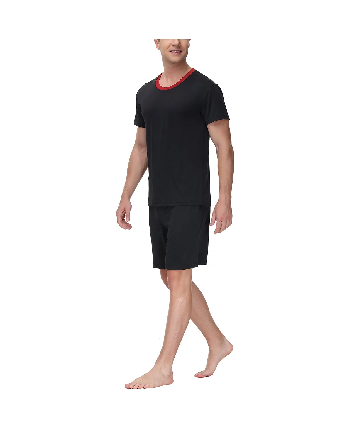 INK+IVY Men's Moisture-Wicking Crewneck T-Shirt - Shorts Pajama Set