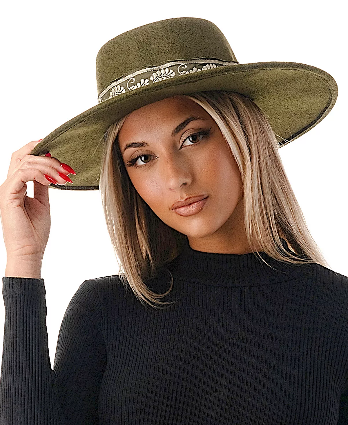 Женская шляпа из полушерстяного фетра с лентой с принтом Пейсли 13090₽