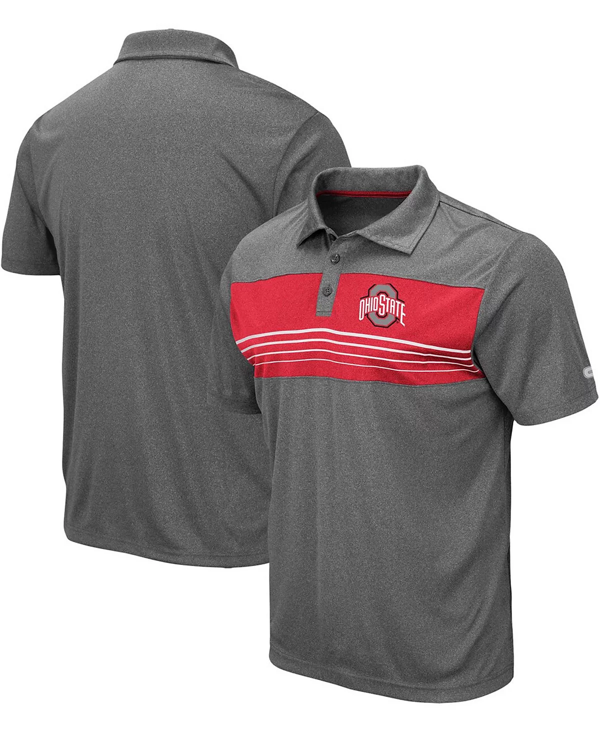 Mens Heathered Charcoal Ohio State Buckeyes Smithers Polo 5690₽