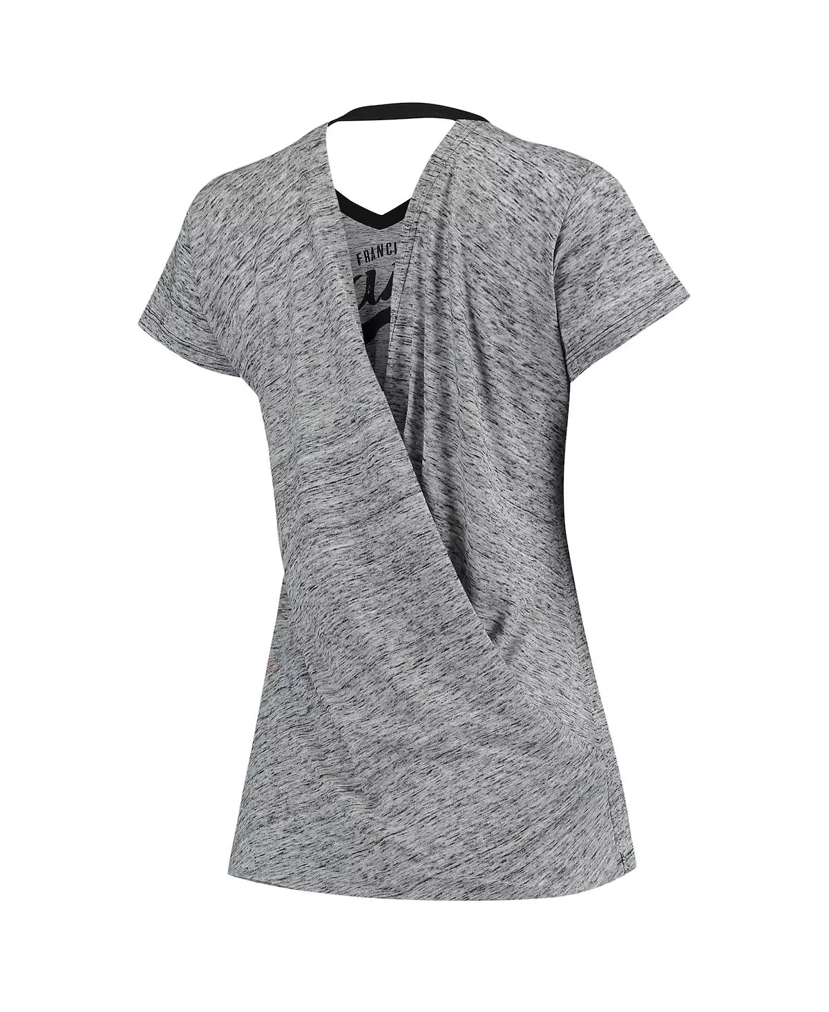 Womens Black San Francisco Giants Hail Mary V-Neck Back Wrap T-shirt 5690₽