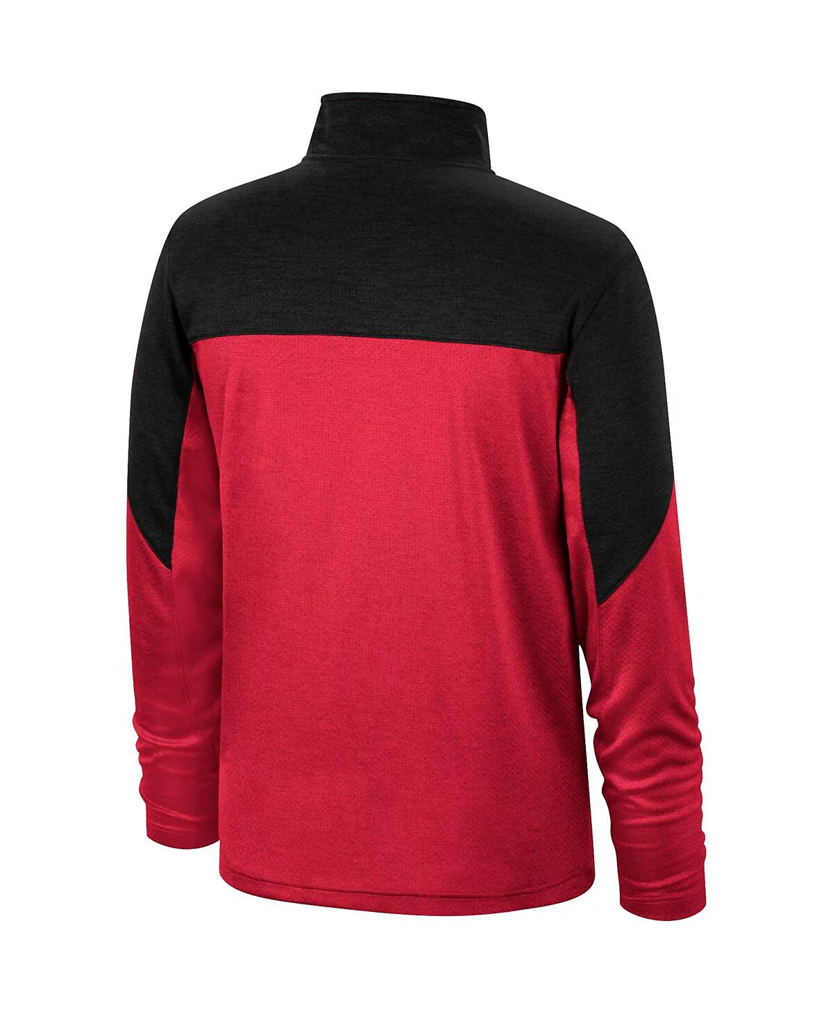 Mens Crimson Heathered Black Oklahoma Sooners Textured Color Block Quarter-Zip Top 6990₽