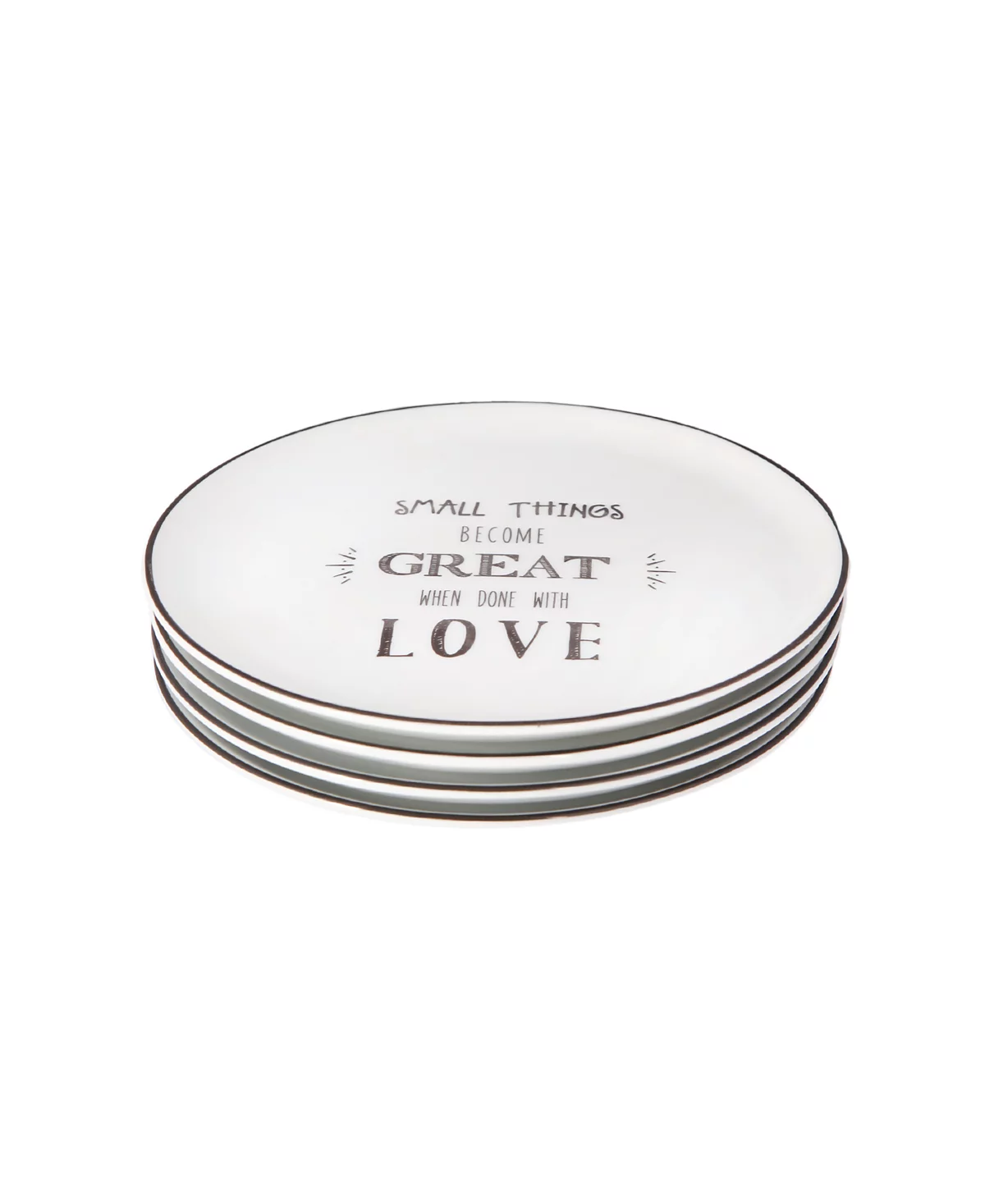 Be Happy 4-Piece Cake Plate Set