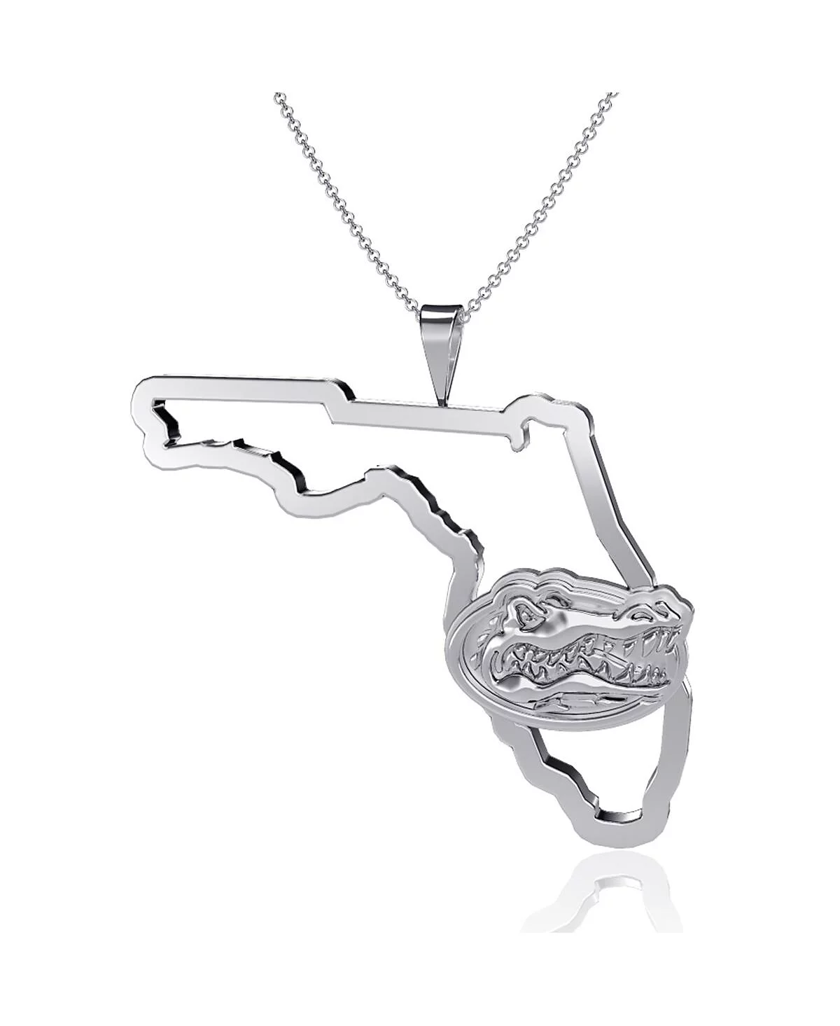 Womens Dayna Designs Silver-Tone Florida Gators Team State Outline Necklace 9890₽