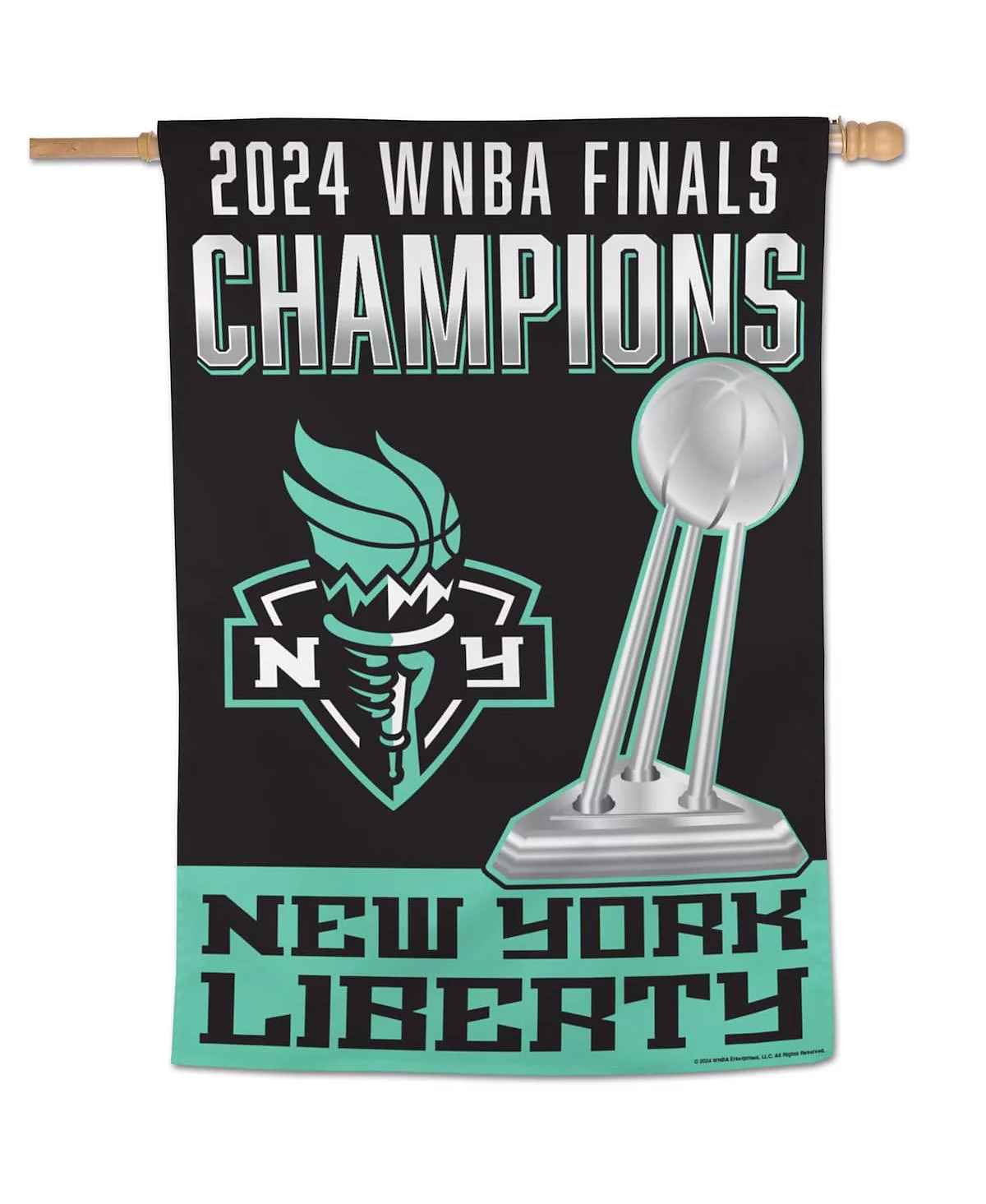 Односторонний вертикальный баннер чемпионов Wincraft Wincraft New York Liberty 2024 WNBA Finals размером 28 X 40 6090₽