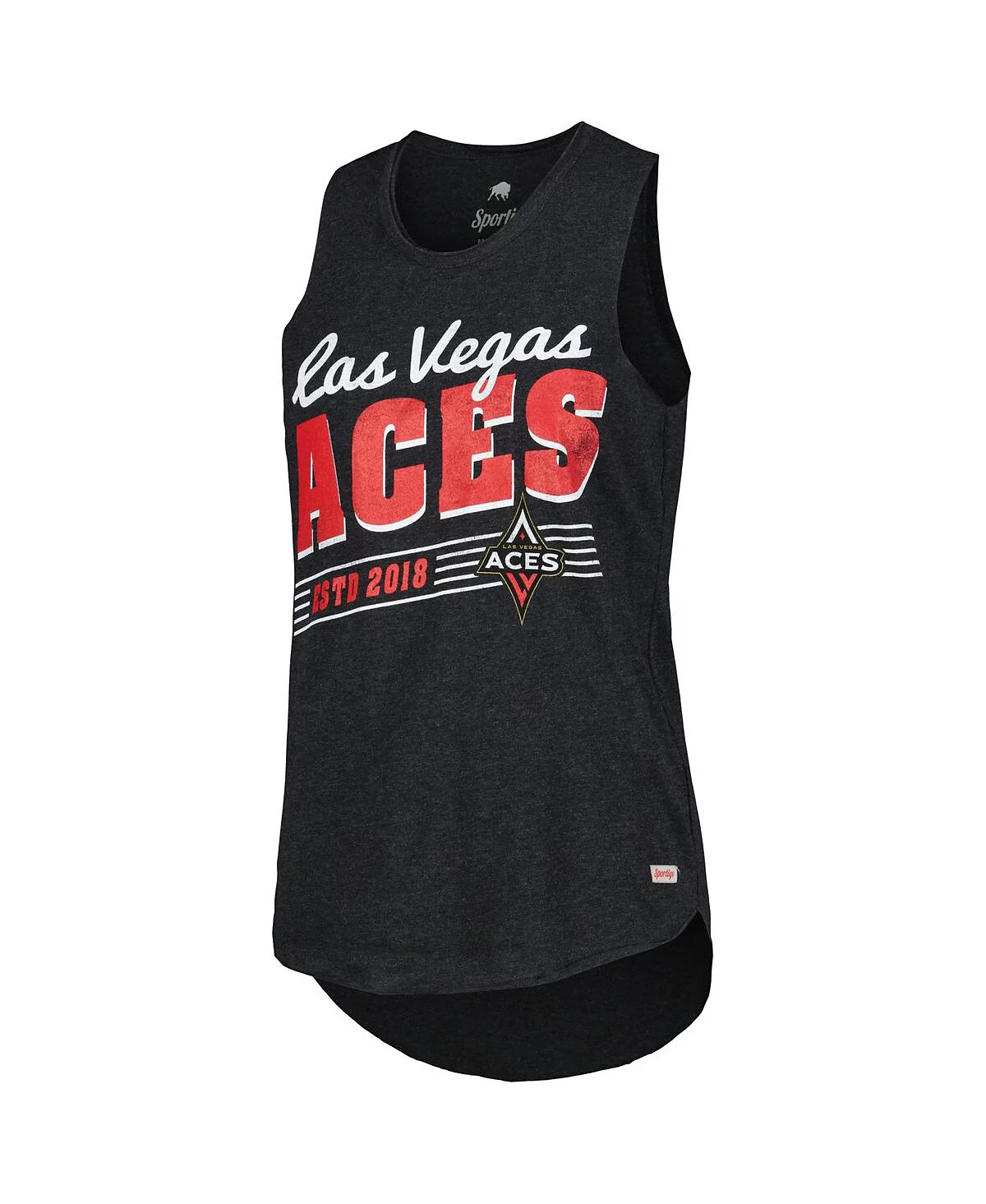 Женская майка Sportiqe Sportiqe Heather Black Distressed Las Vegas Aces Janie с круглым вырезом горловины из трехслойной ткани