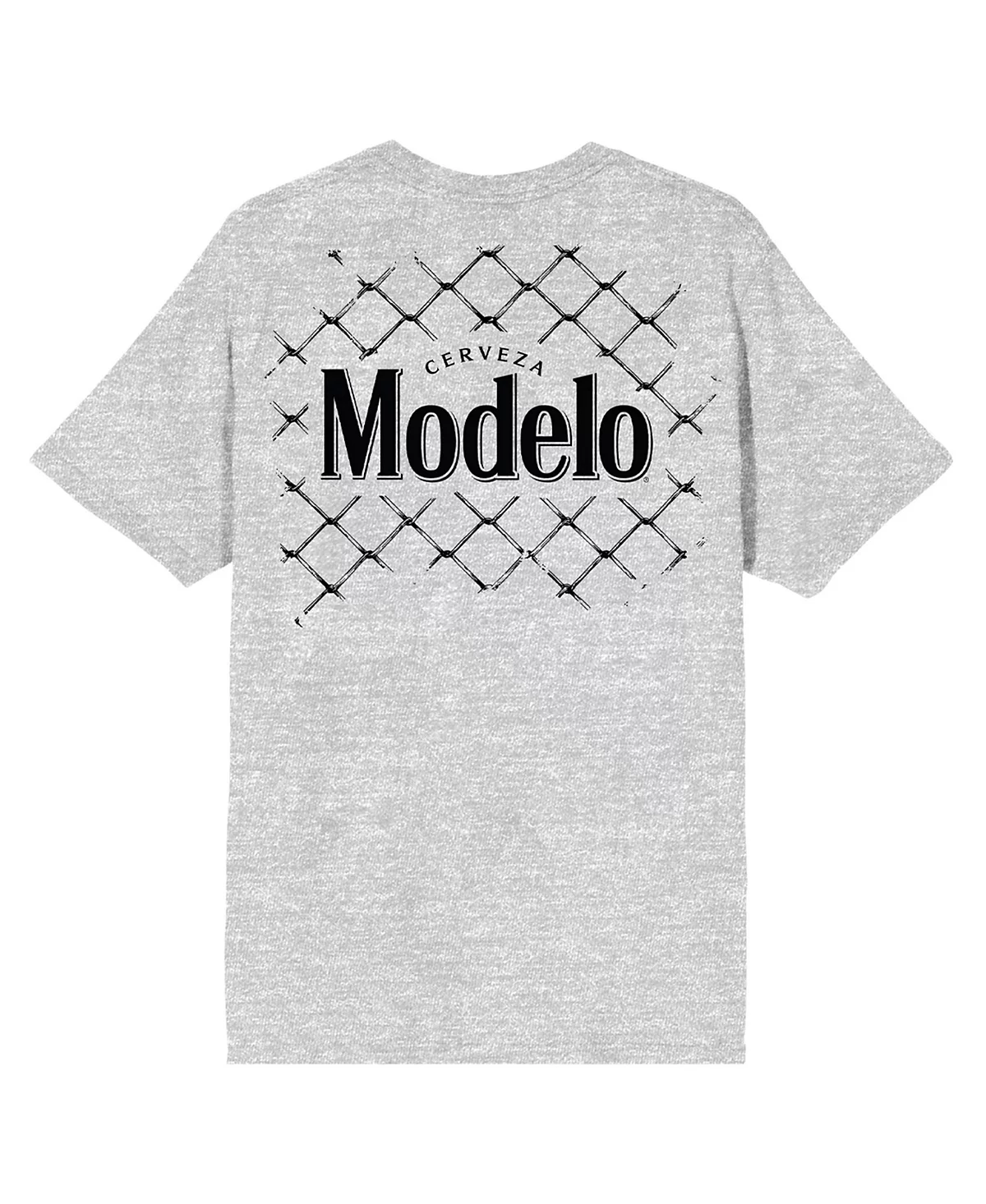 Мужская спортивная футболка с круглым вырезом и коротким рукавом Heather на фоне воротника с цепочкой с логотипом Modelo-XL