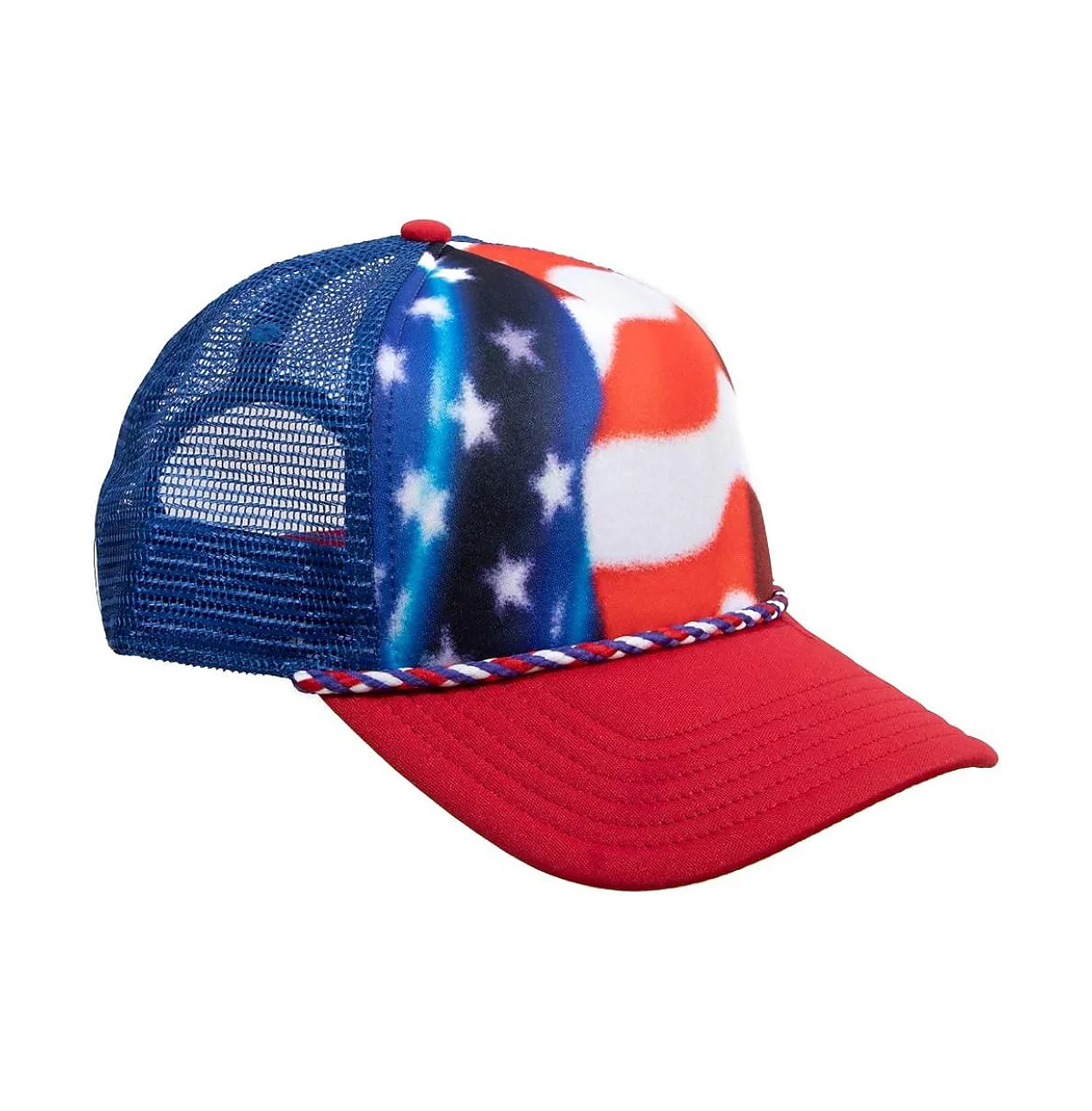 Универсальная мужская кепка дальнобойщика с красным белым и синим американским флагом Snapback 2090₽