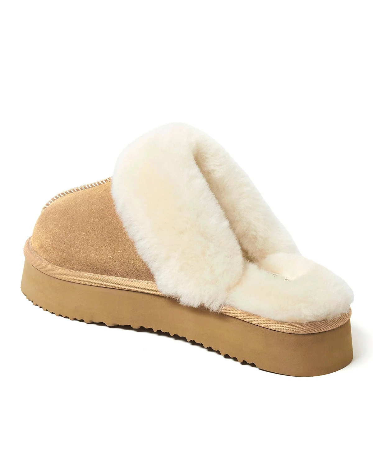 Женские шлепанцы на платформе из натуральной овечьей шерсти Melton с потертостями от Fireside by Dearfoams