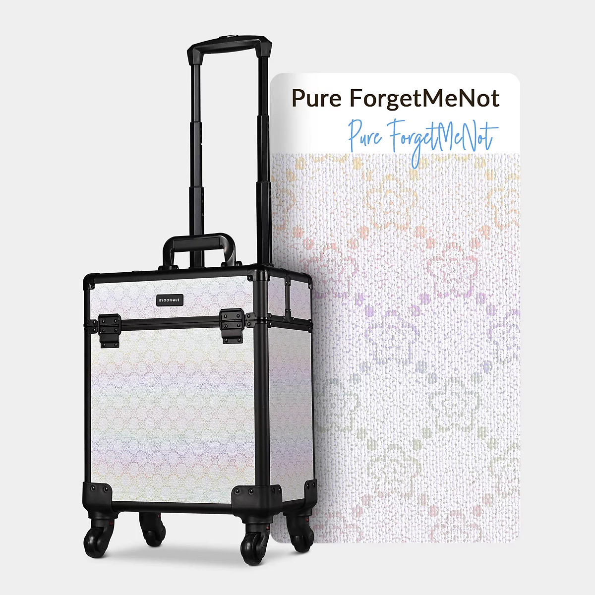 Byootique Rolling Makeup Train Case Косметическая тележка-органайзер для румян ForgetMeNot