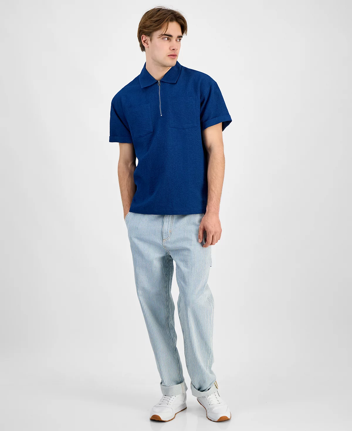 Мужская рубашка из поплина цвета индиго от Bennet от Sun Stone эксклюзивно в Macys 9490₽