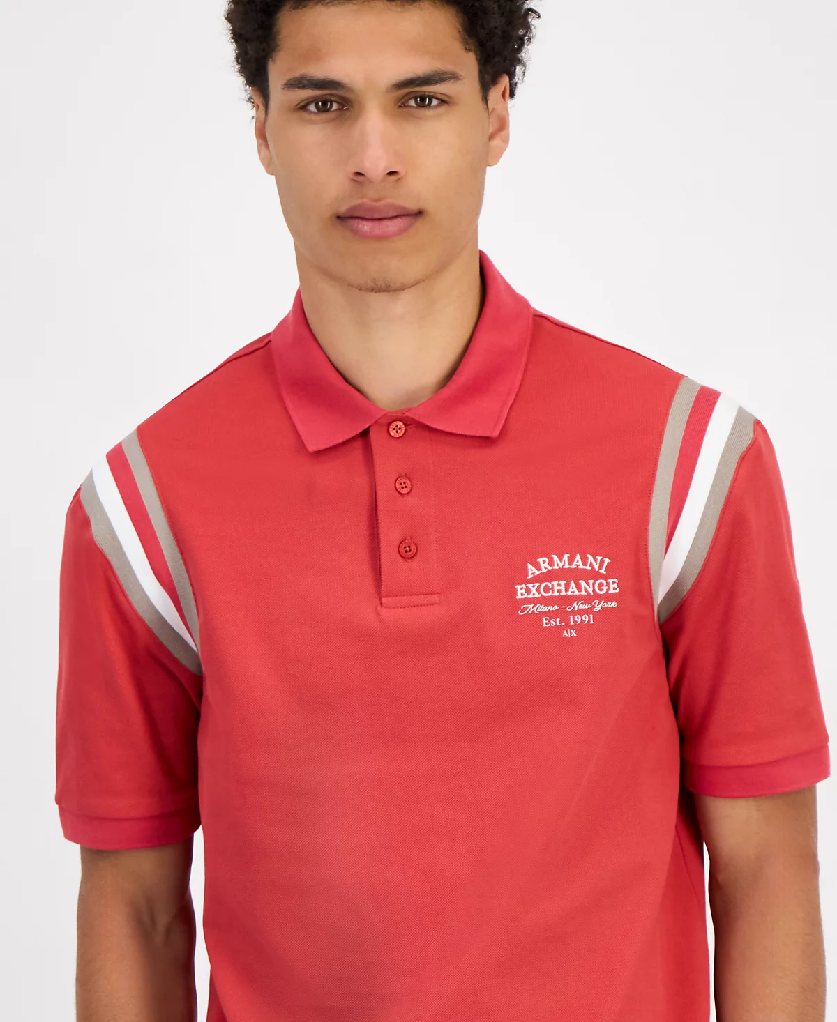 Мужская рубашка поло в полоску с логотипом AX Armani Exchange 18990₽