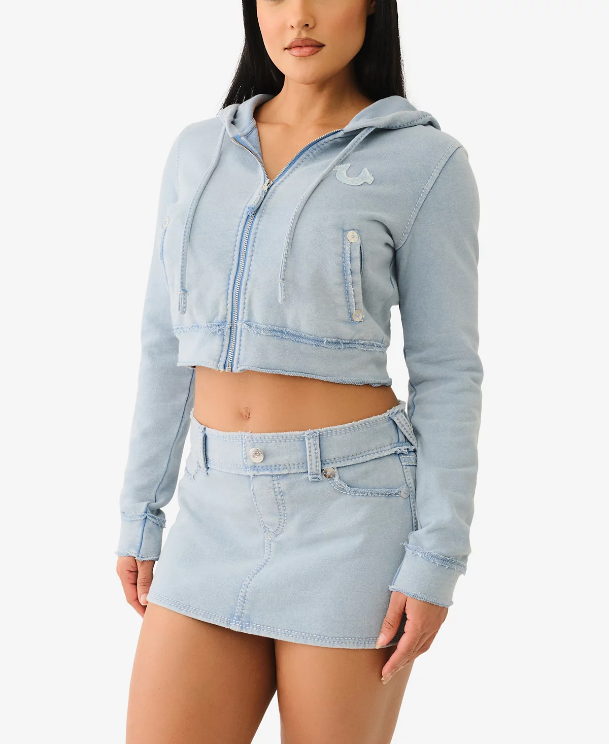 Женская толстовка True Religion с отстиранным необработанным краем Big T Hoodie 32190₽