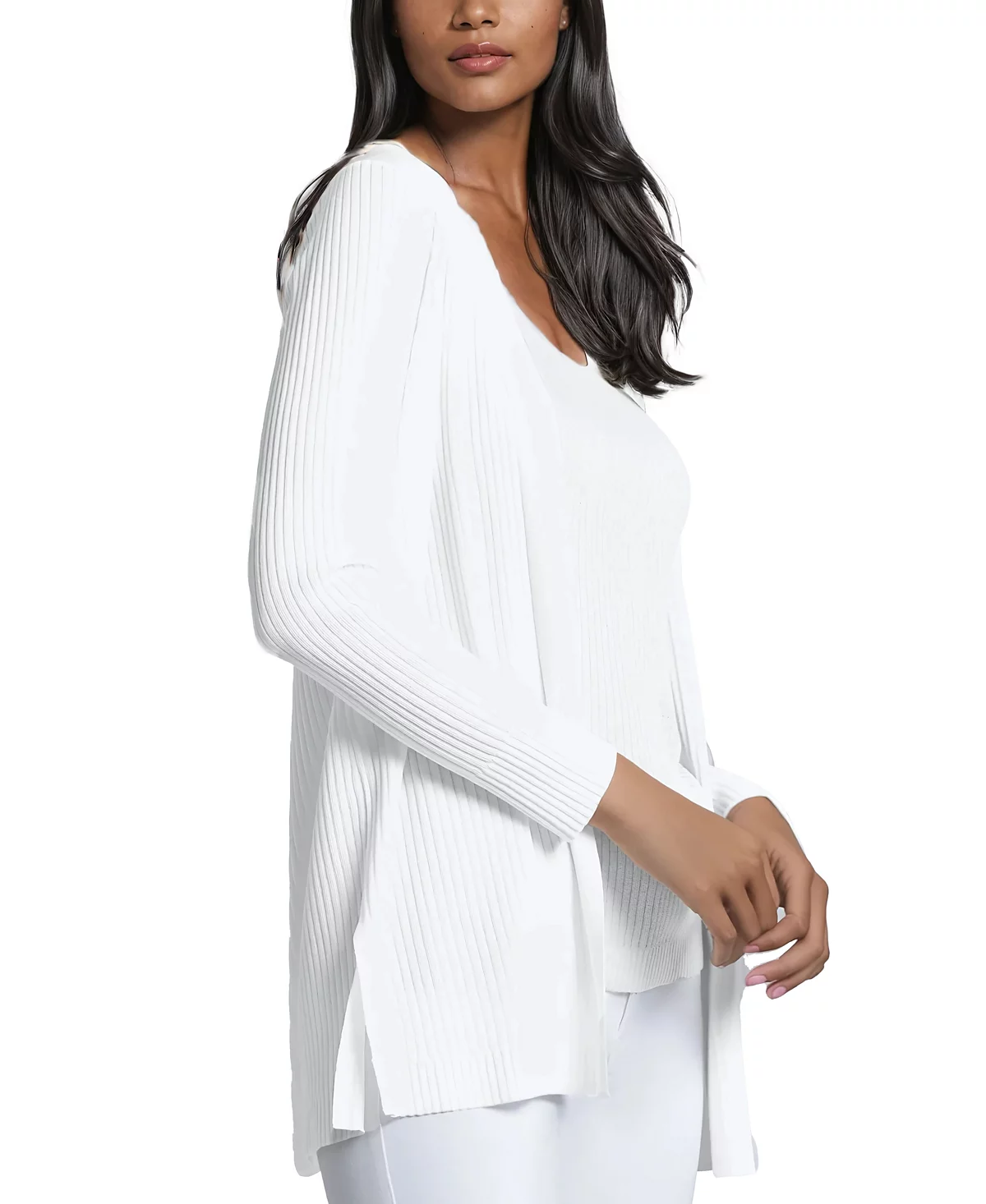 Женский кардиган-джемпер Jones New York с длинным рукавом и разрезом по бокам 16990₽