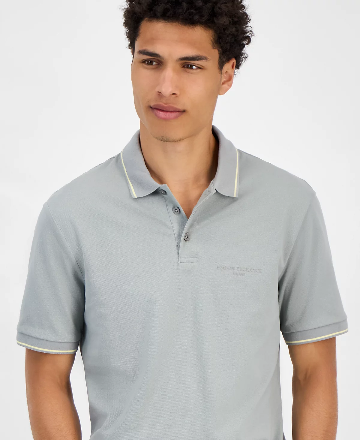Мужская рубашка поло AX Armani Exchange обычного покроя с отворотом 14290₽
