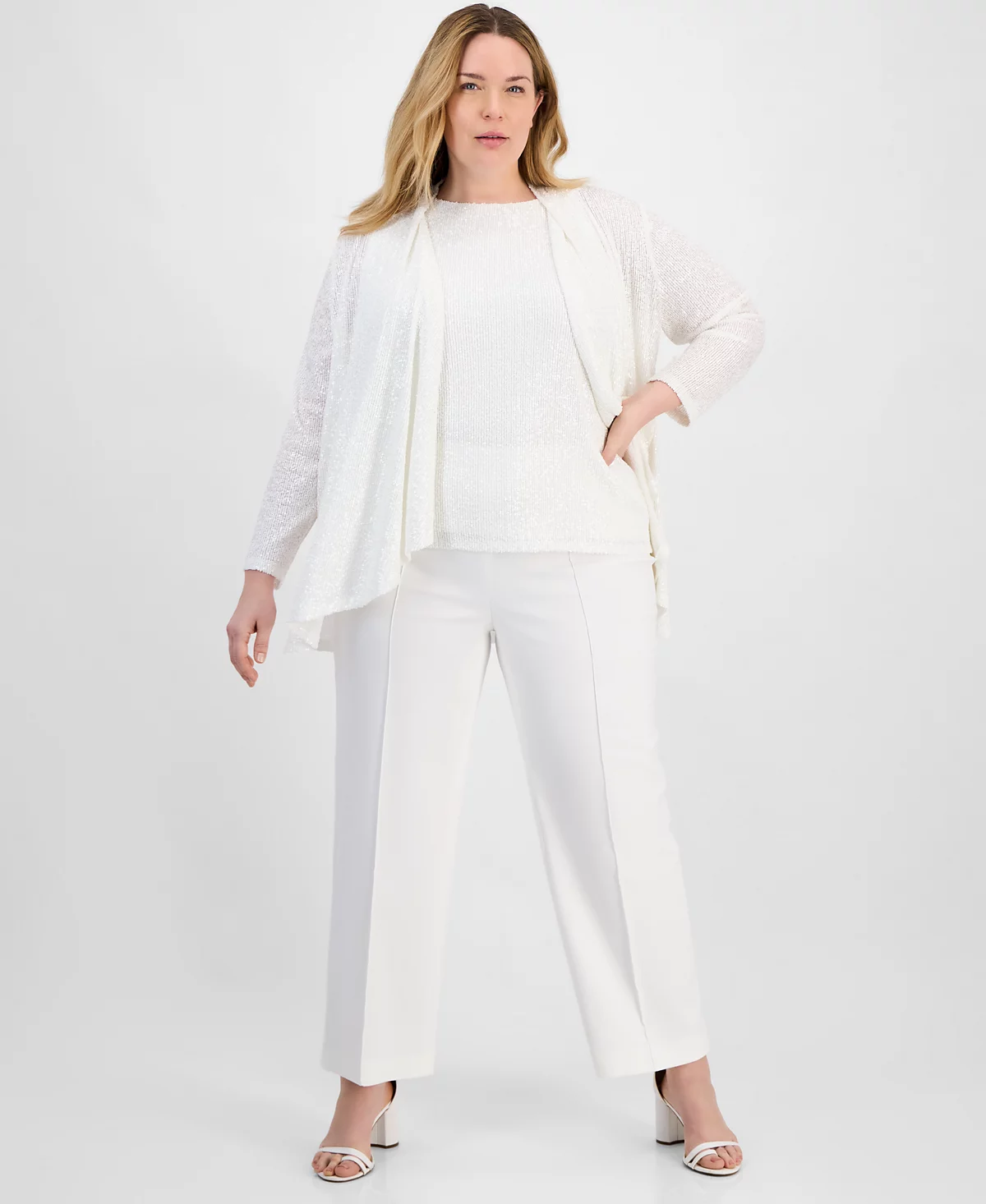 Кардиган с блестками от Anne Klein большого размера