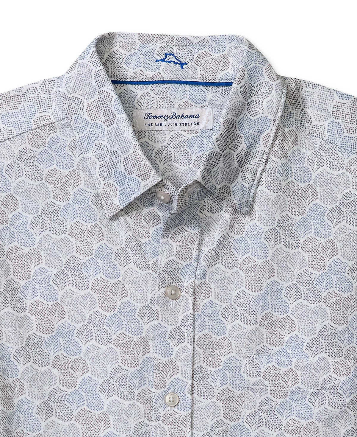 Мужская рубашка на пуговицах классического кроя Tommy Bahama от San Lucio Tri Leaf с гео-принтом 24390₽