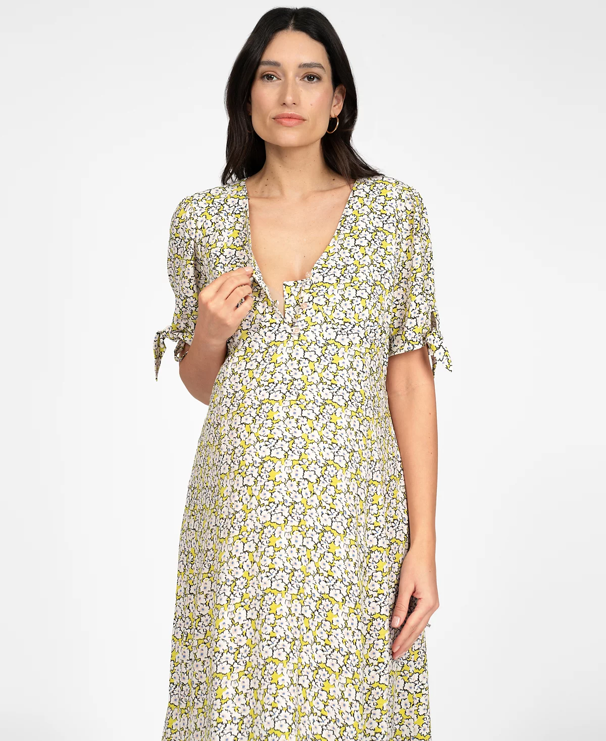 Женское платье миди с бантом на рукаве для беременных Seraphine