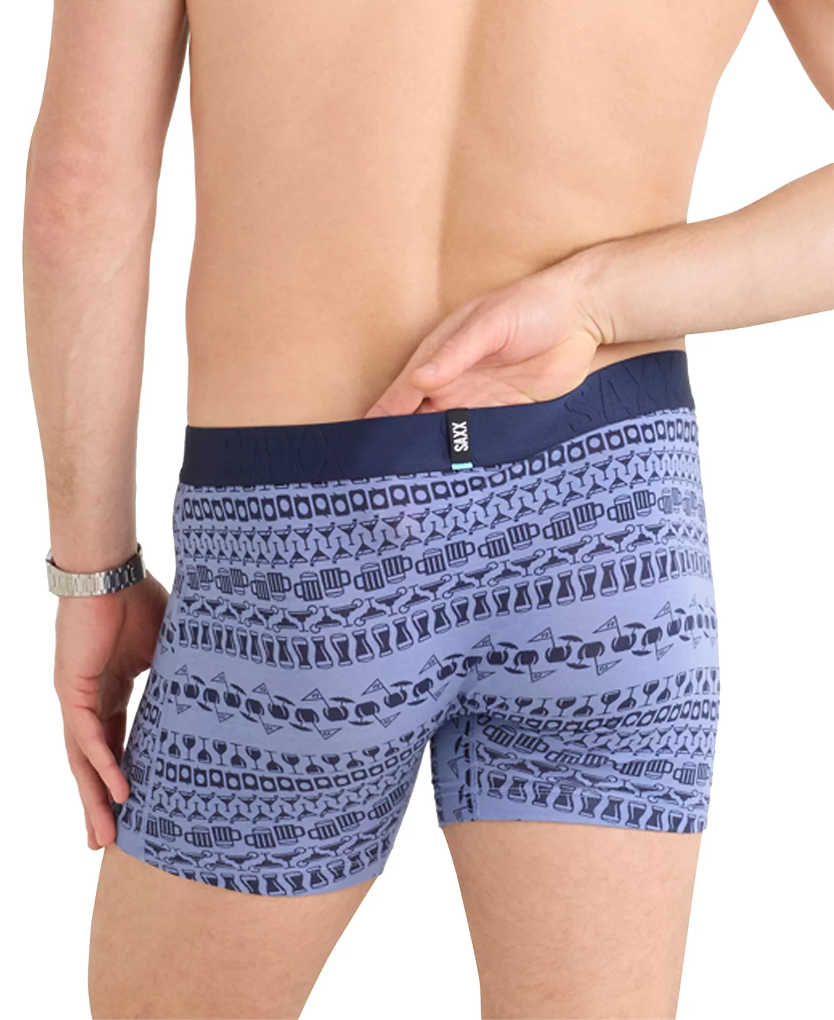 Мужские трусы-боксеры SAXX с охлаждающим принтом DropTemp облегающие фигуру 6090₽